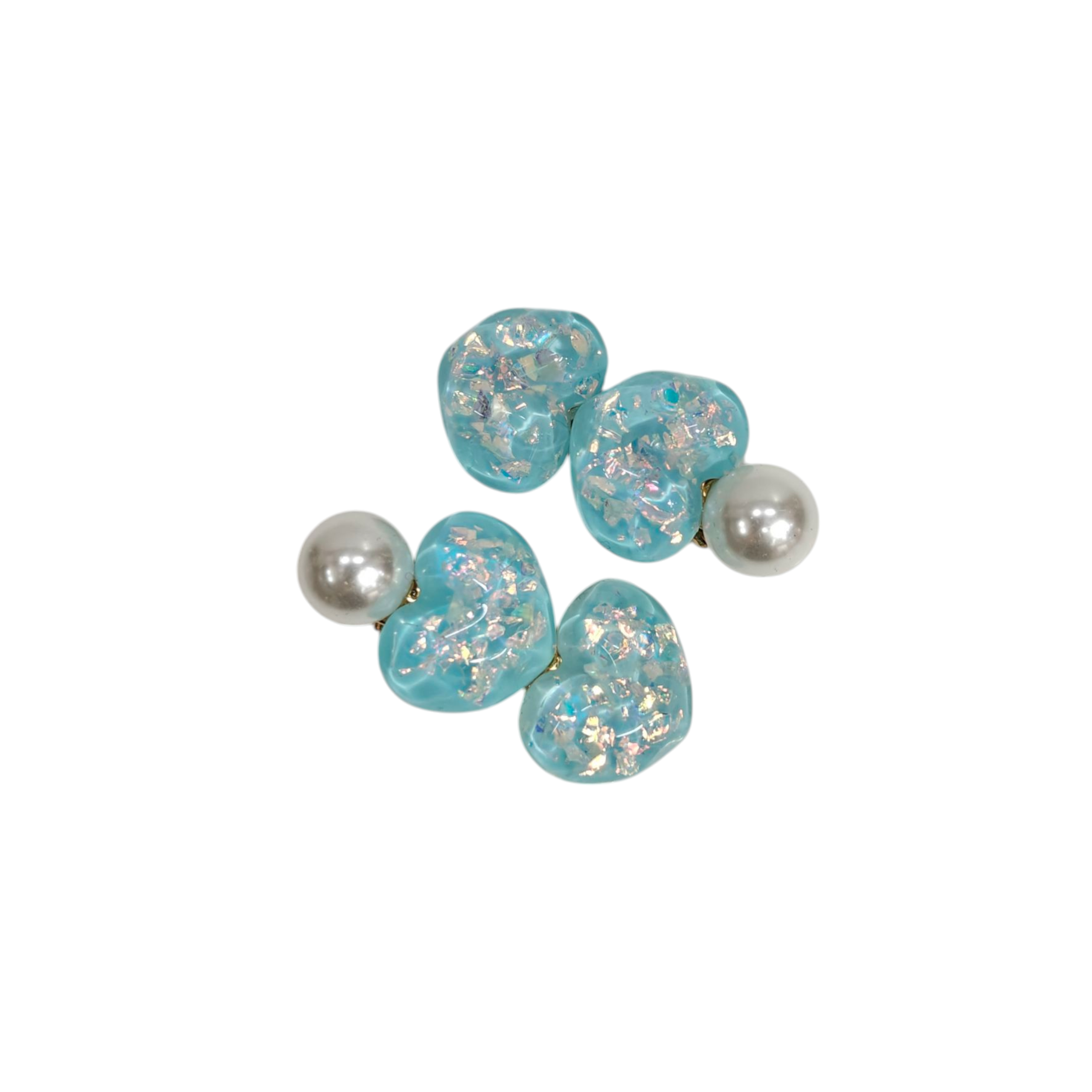HEART SHAPE PEARL APPLIQUE HAIR PINS
