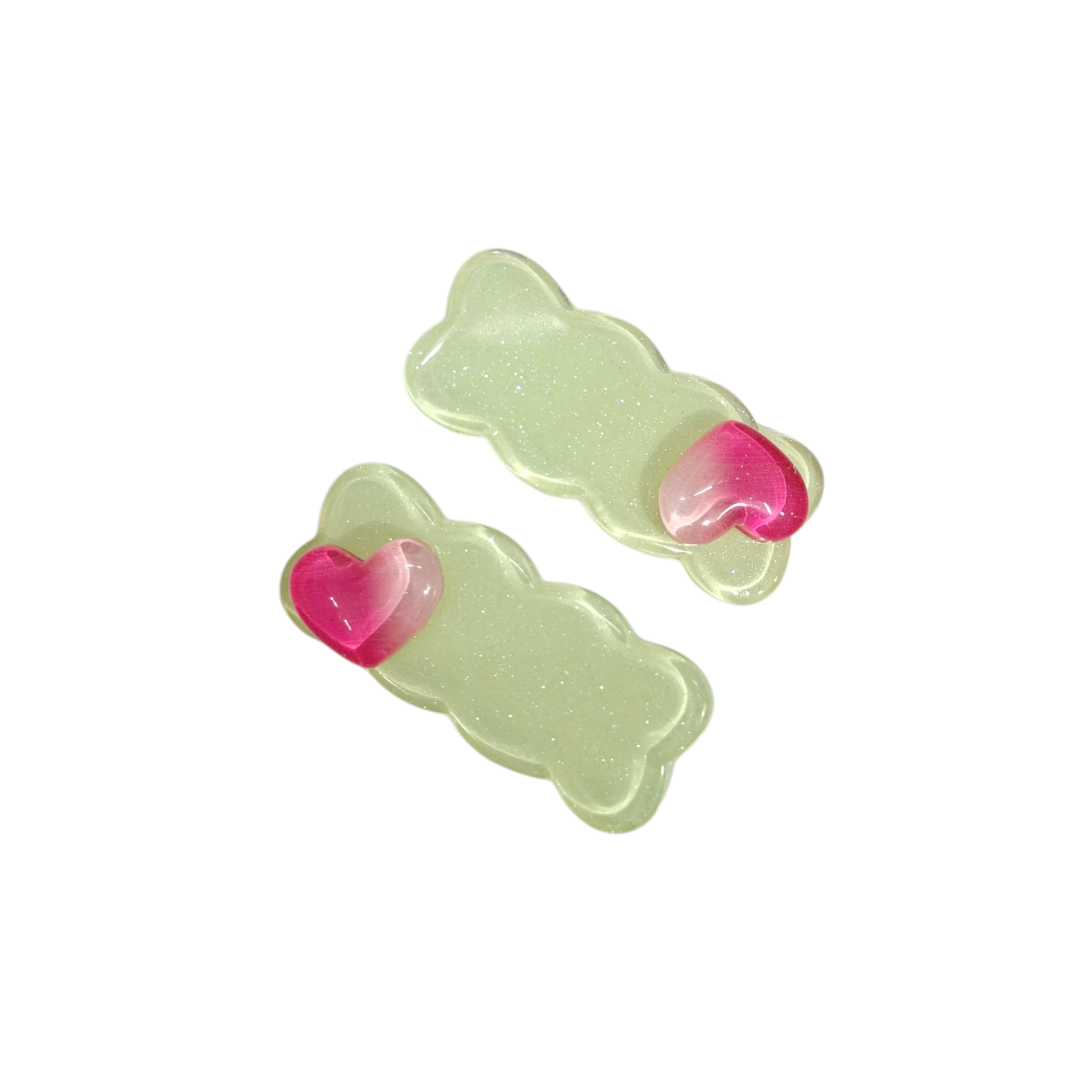 HEART APPLIQUE HAIR PINS
