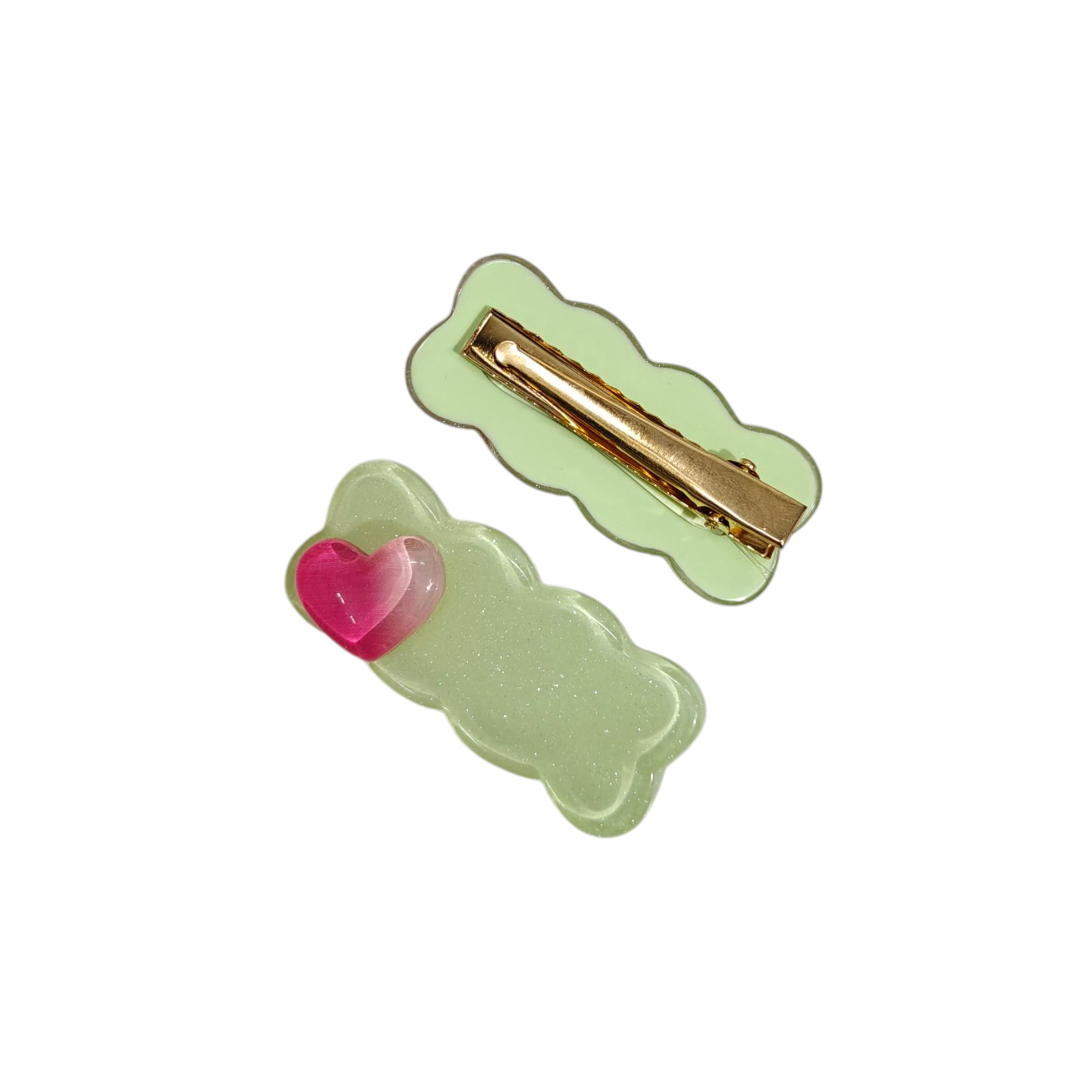 HEART APPLIQUE HAIR PINS