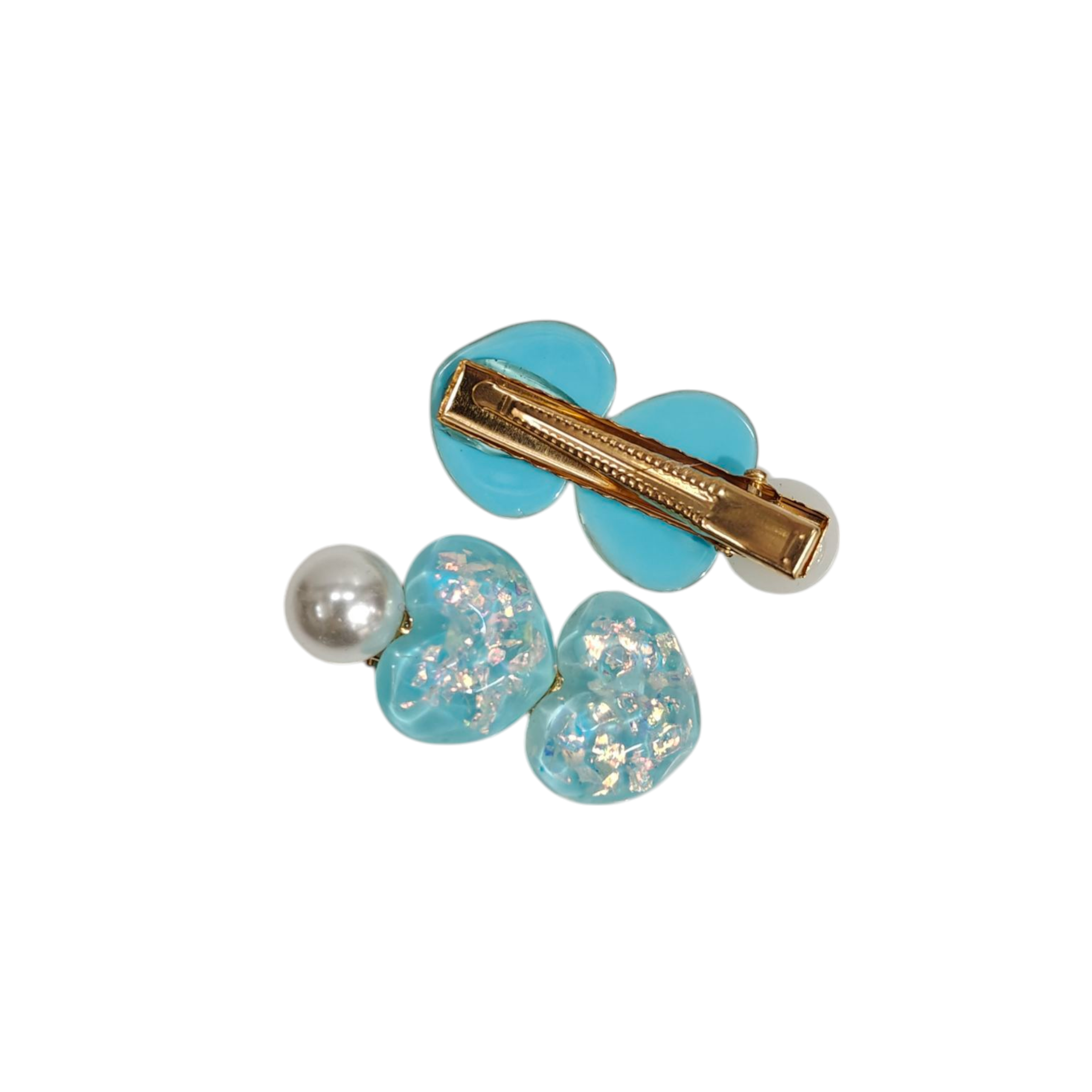 HEART SHAPE PEARL APPLIQUE HAIR PINS