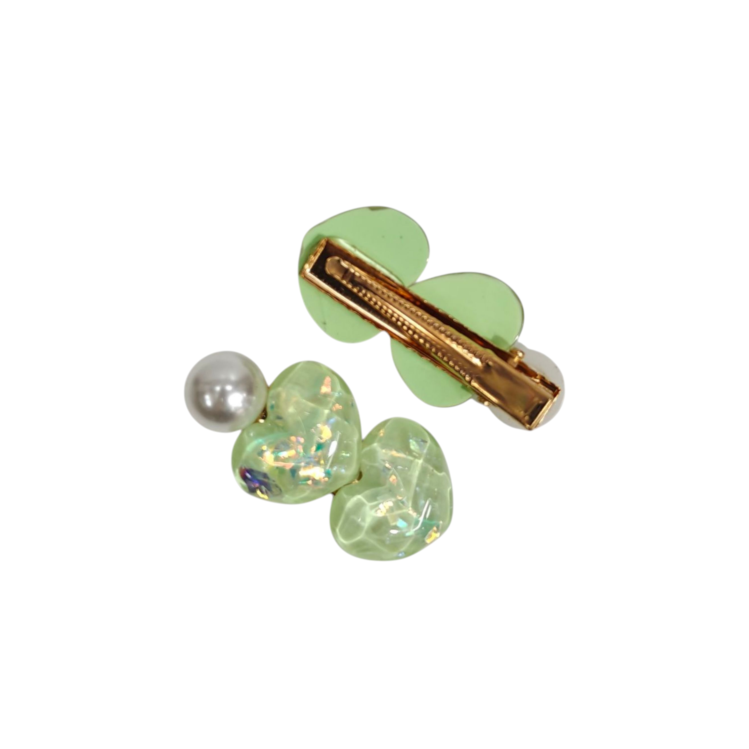 HEART SHAPE PEARL APPLIQUE HAIR PINS