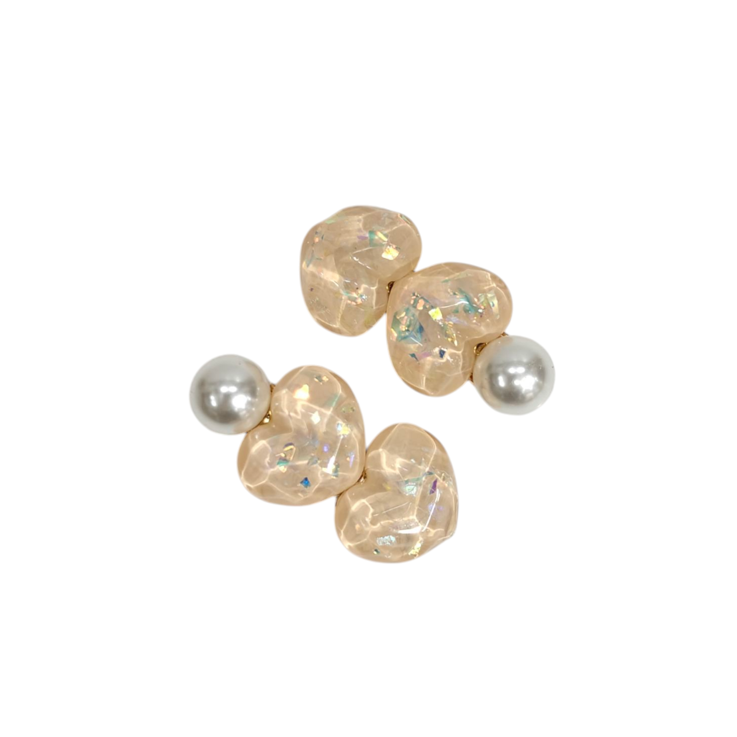 HEART SHAPE PEARL APPLIQUE HAIR PINS