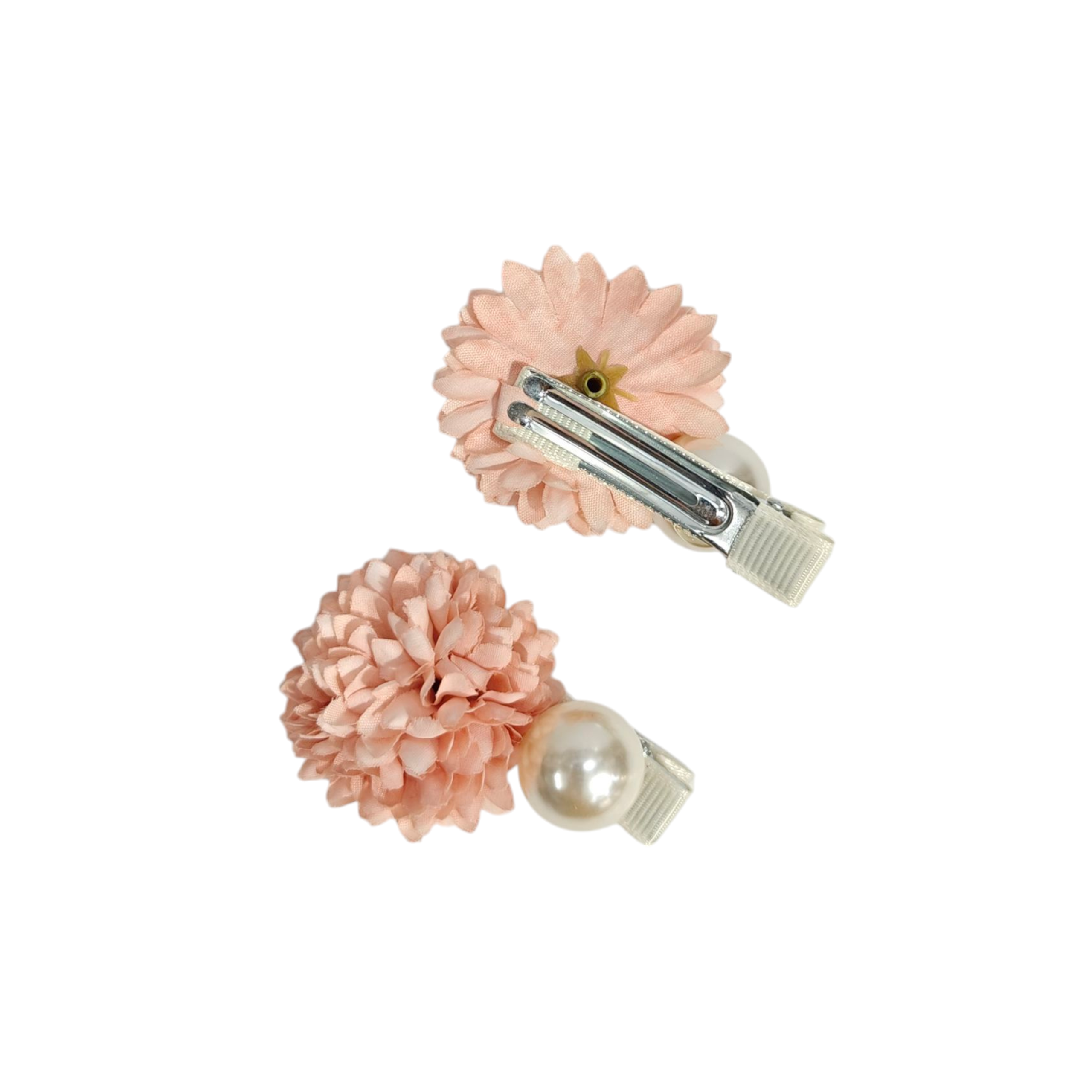 FLOWER & PEARL APPLIQUE HAIR PINS