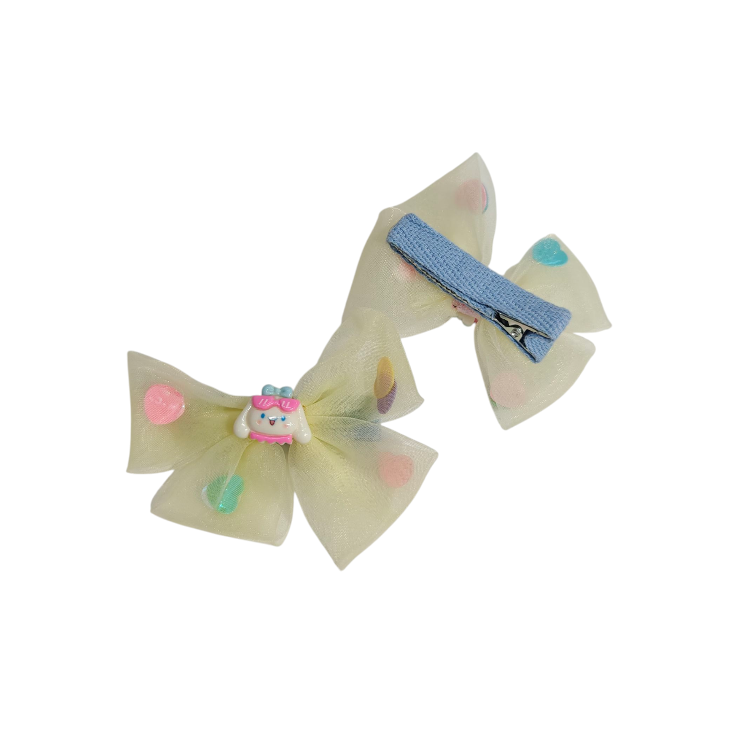 CARTOON & BOW APPLIQUE HAIR PINS
