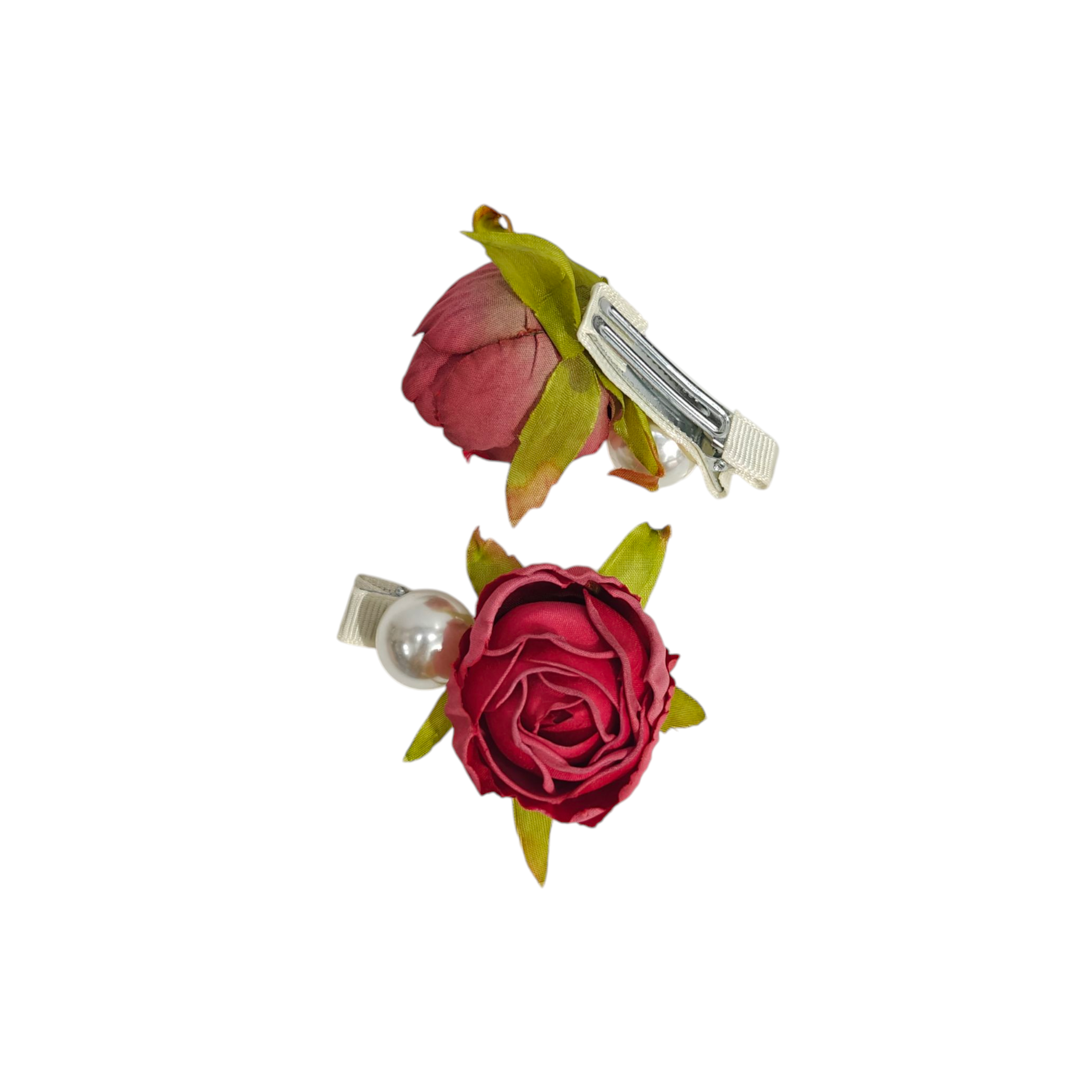 ROSE & PEARL APPLIQUE HAIR PINS