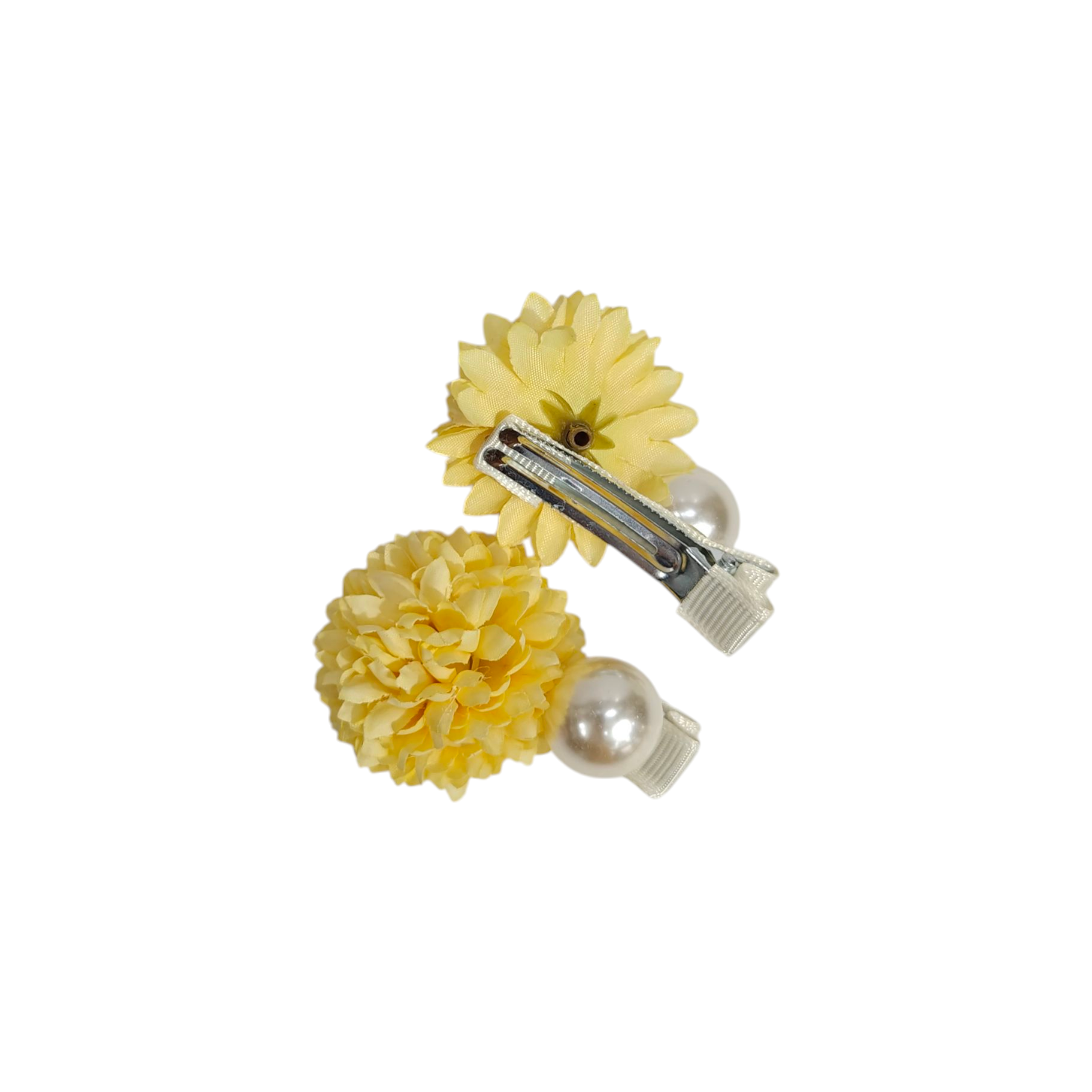 FLOWER & PEARL APPLIQUE HAIR PINS