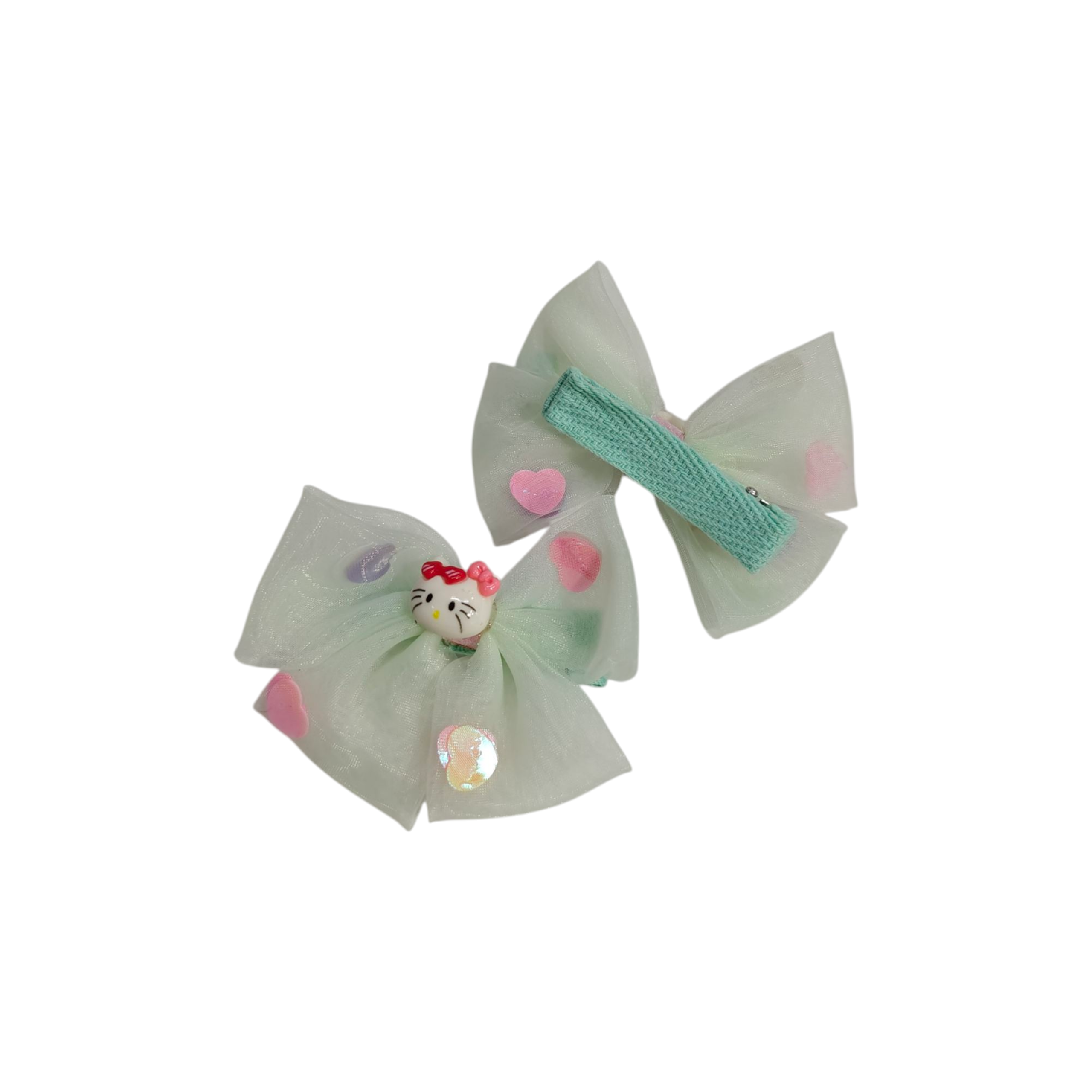 CARTOON & BOW APPLIQUE HAIR PINS