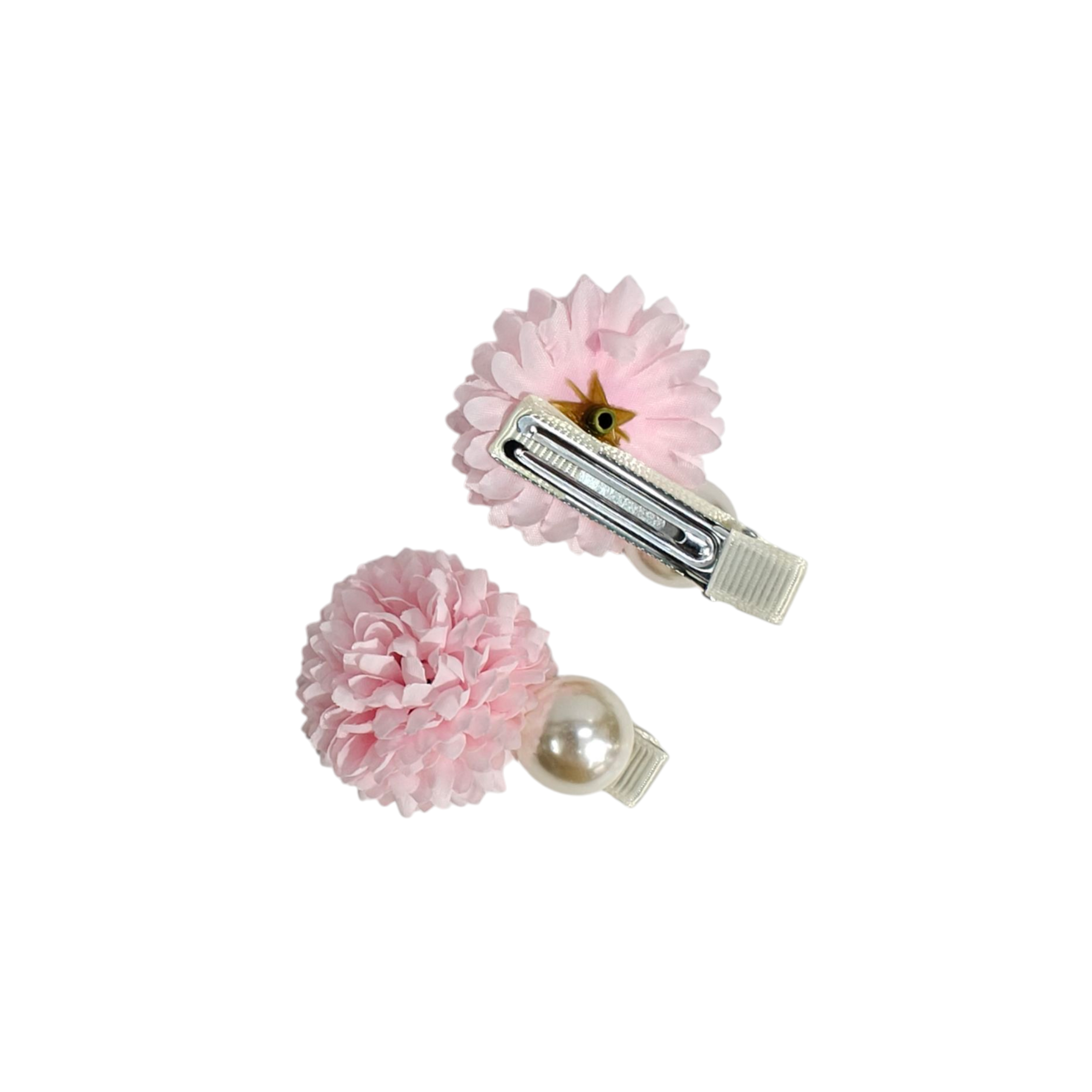 FLOWER & PEARL APPLIQUE HAIR PINS