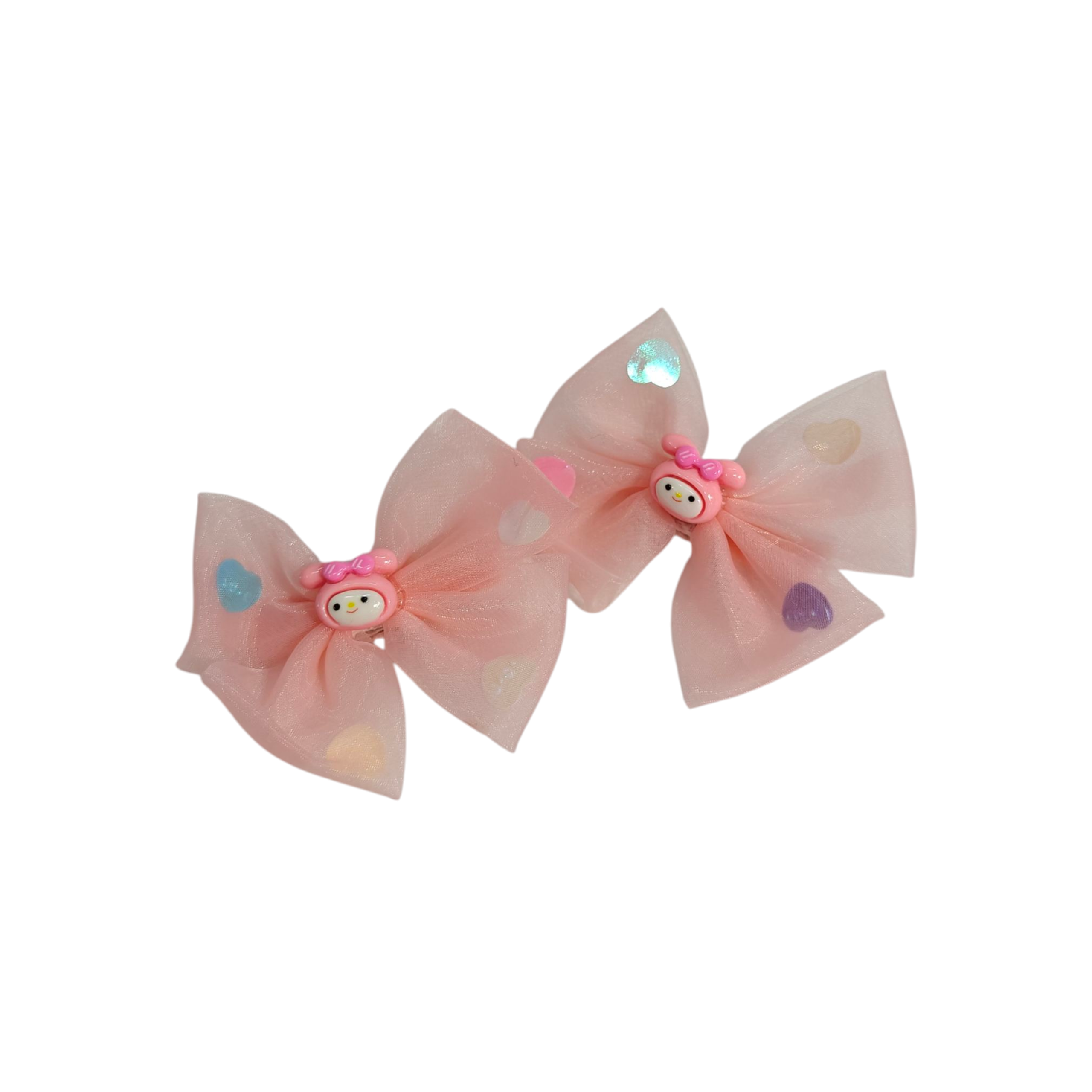 CARTOON & BOW APPLIQUE HAIR PINS