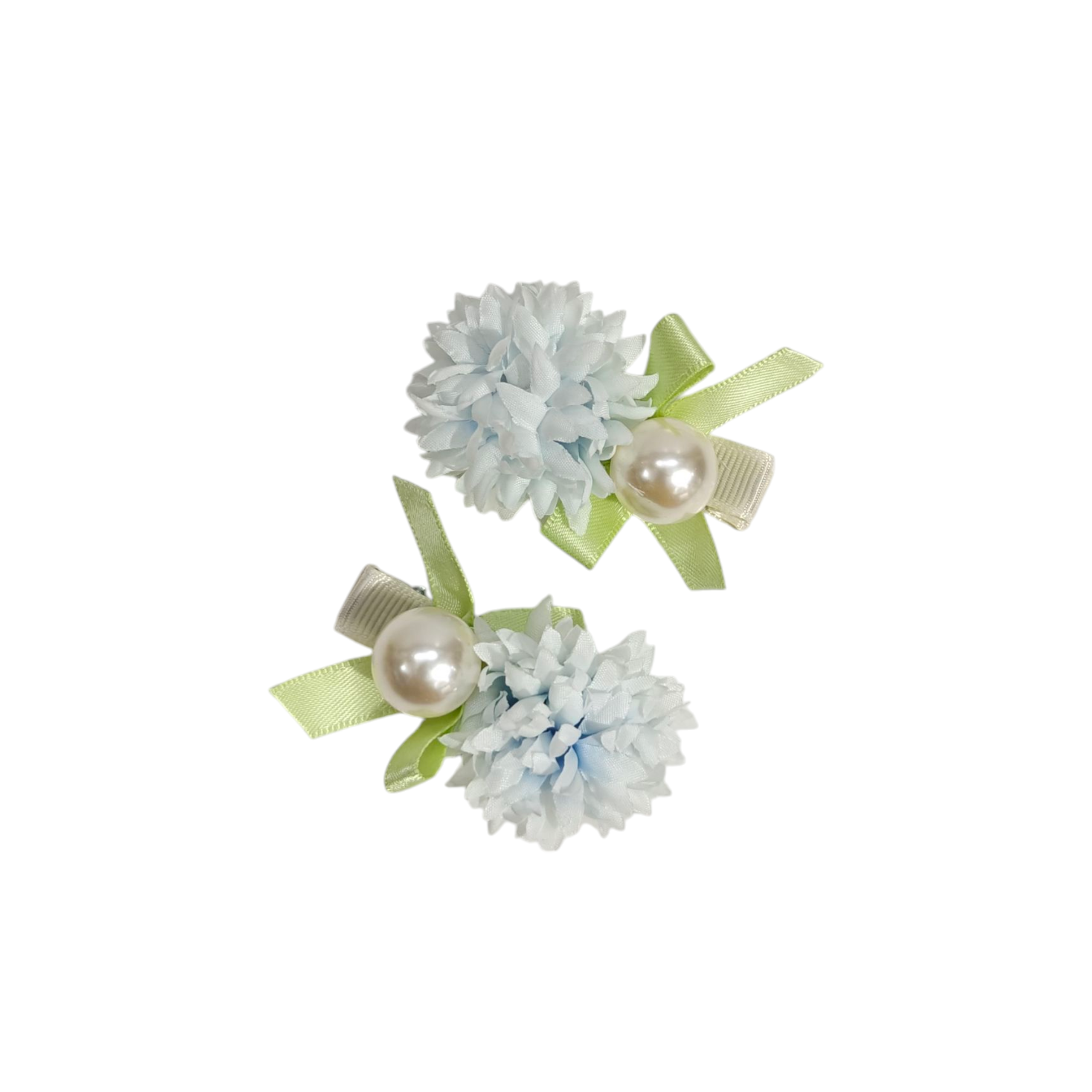 PEARL KNOT & FLOWER APPLIQUE HAIR PINS