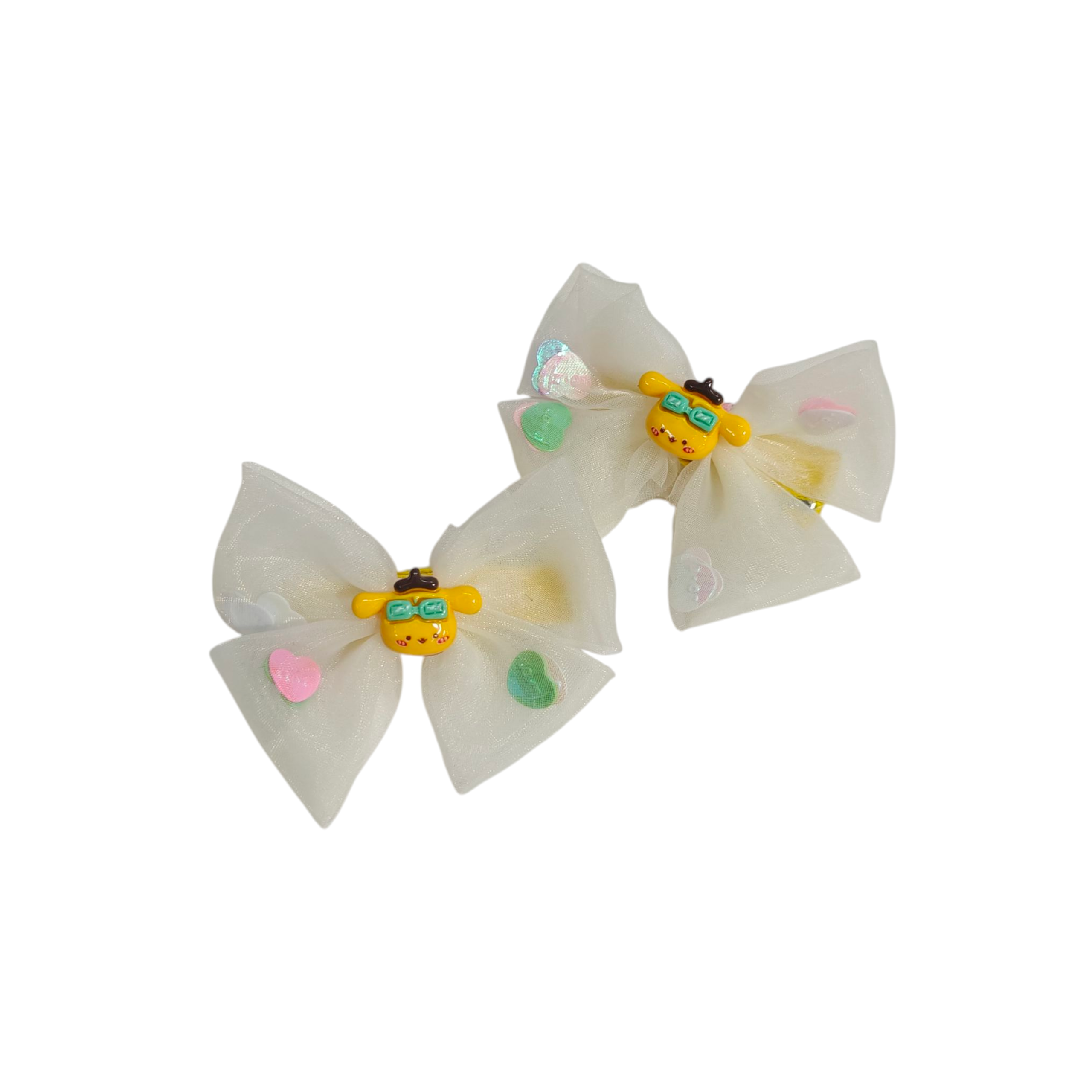 CARTOON & BOW APPLIQUE HAIR PINS