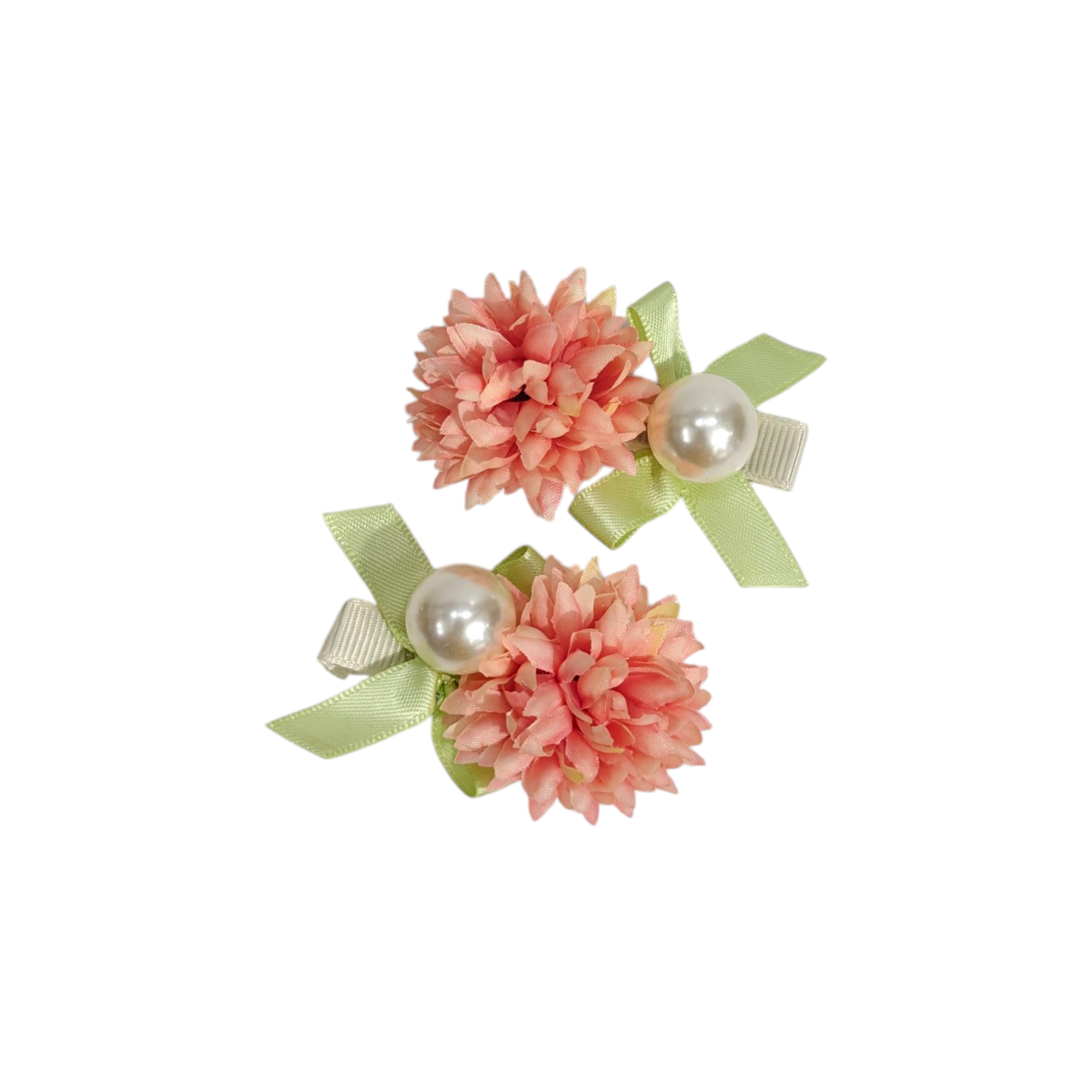 PEARL KNOT & FLOWER APPLIQUE HAIR PINS