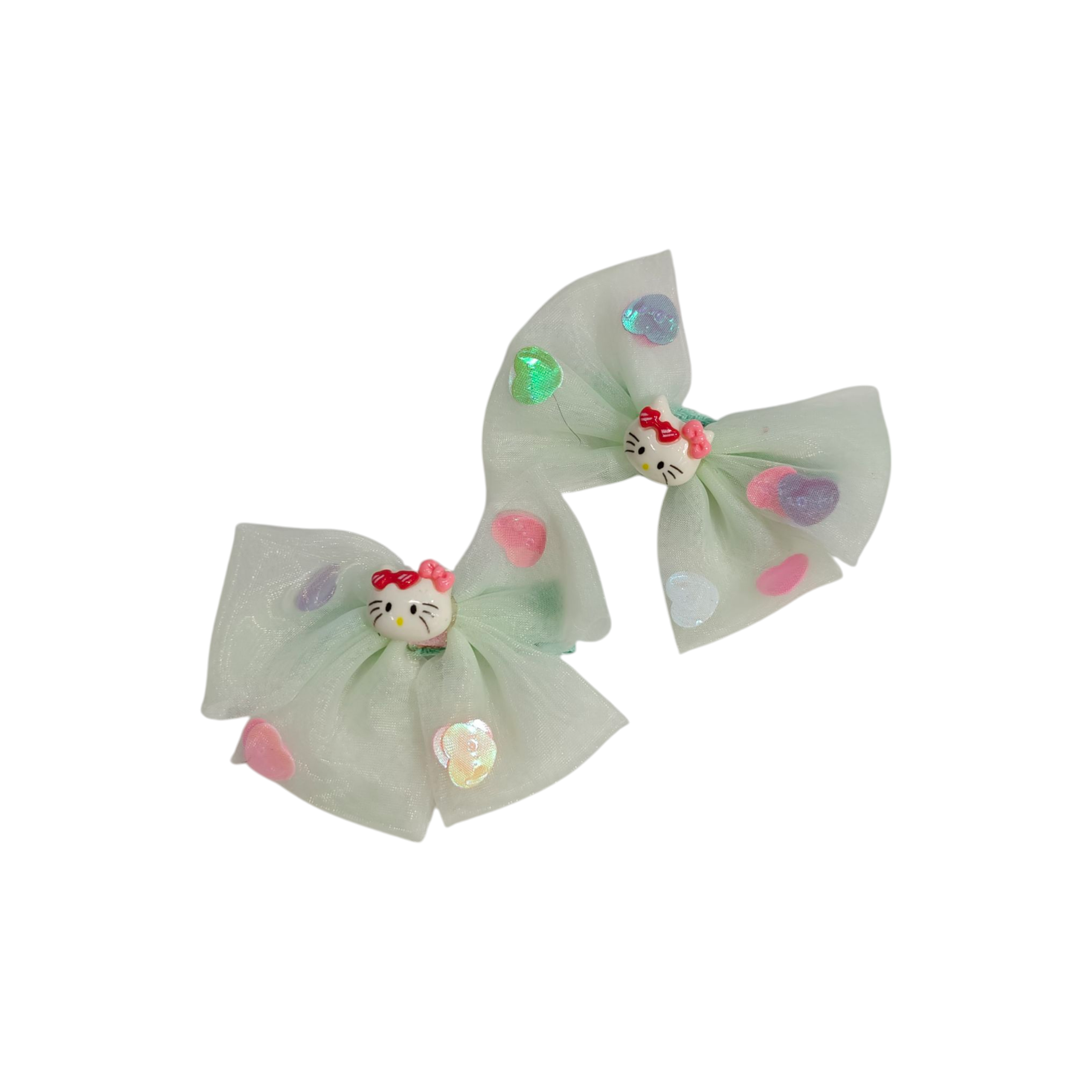 CARTOON & BOW APPLIQUE HAIR PINS