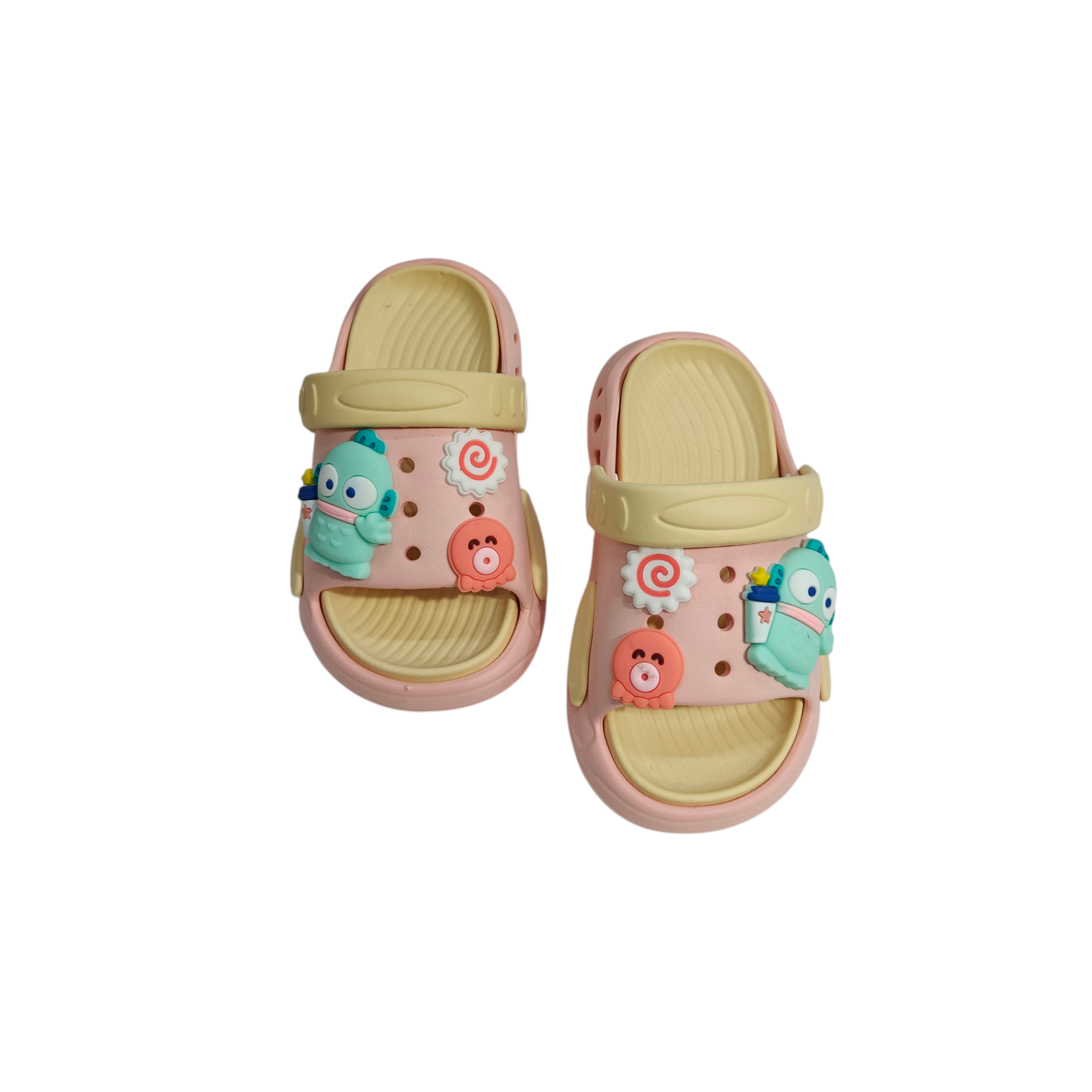 CARTOON APPIQUE SANDAL STYLE CLOGS - YELLOW