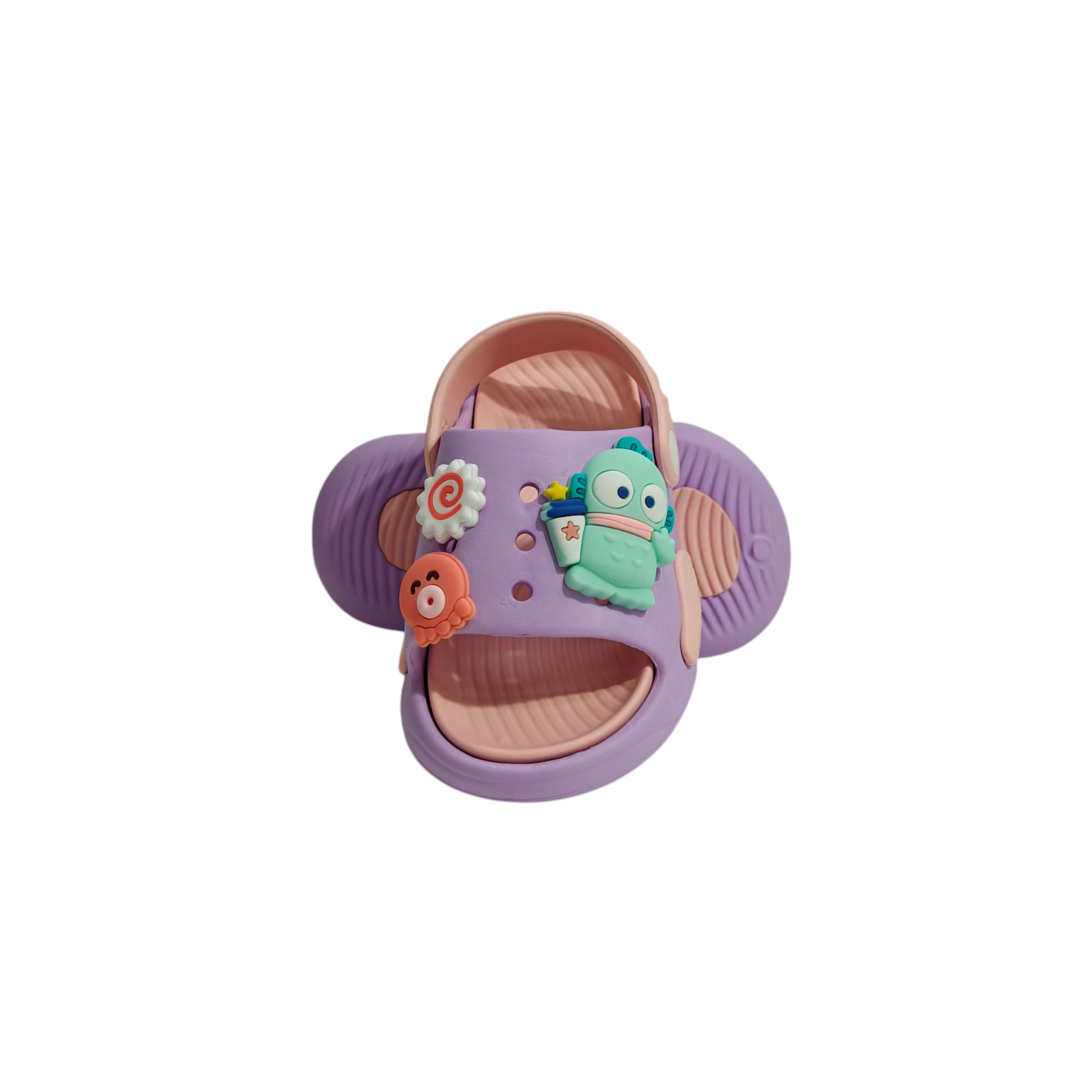 CARTOON APPIQUE SANDAL STYLE CLOGS - PURPLE
