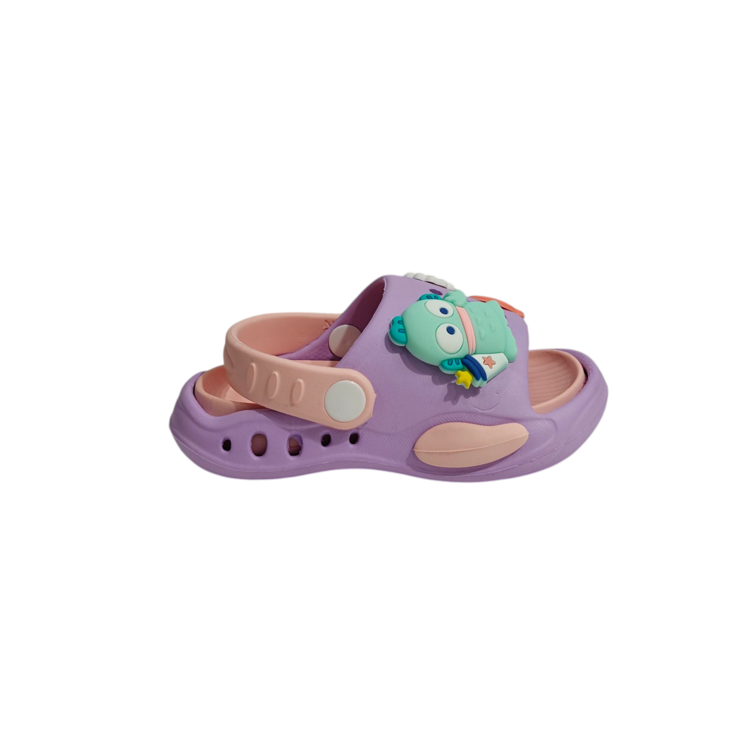 CARTOON APPIQUE SANDAL STYLE CLOGS - PURPLE