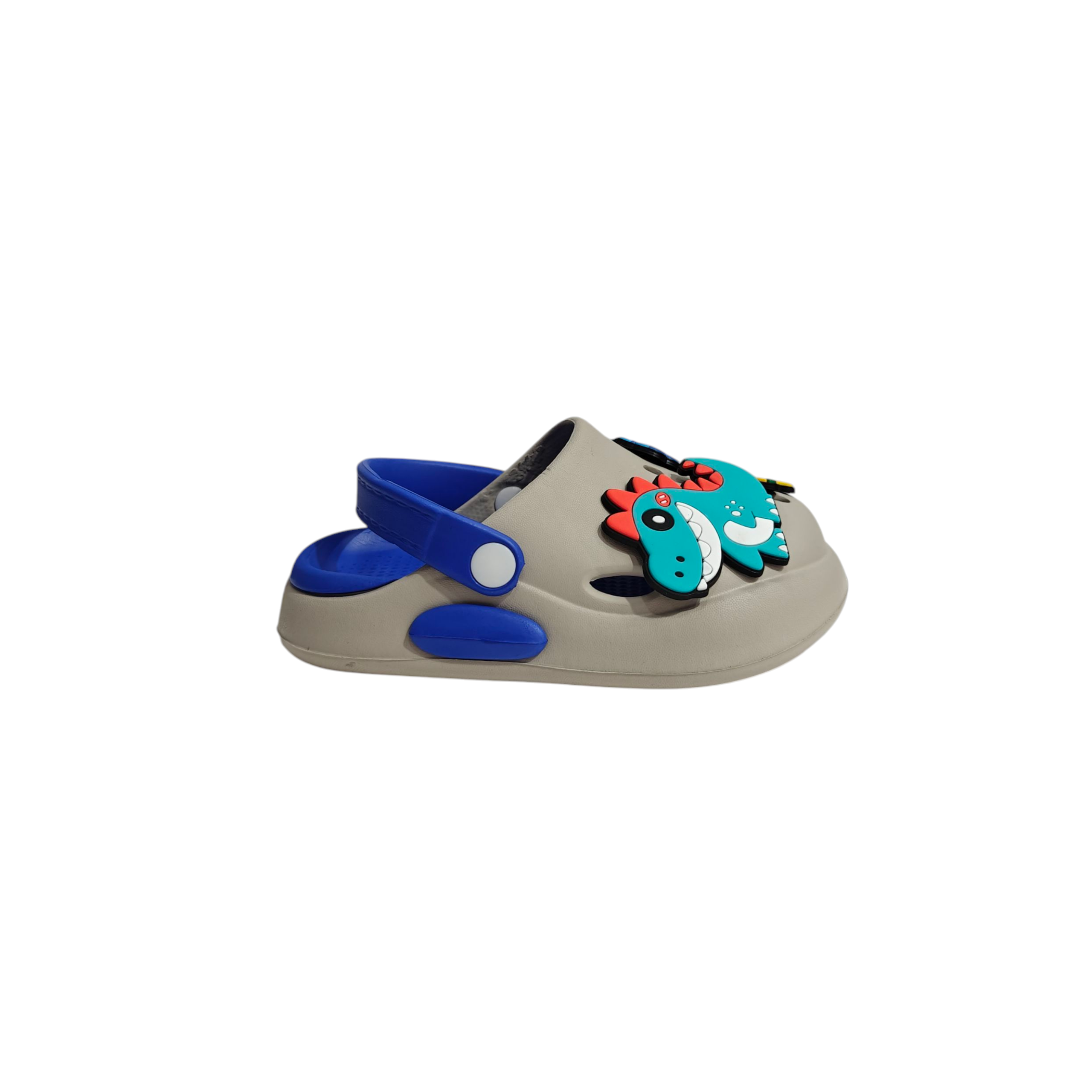 DINO & MUSHROON PATCH AAPLIQUE CLOGS - GREY