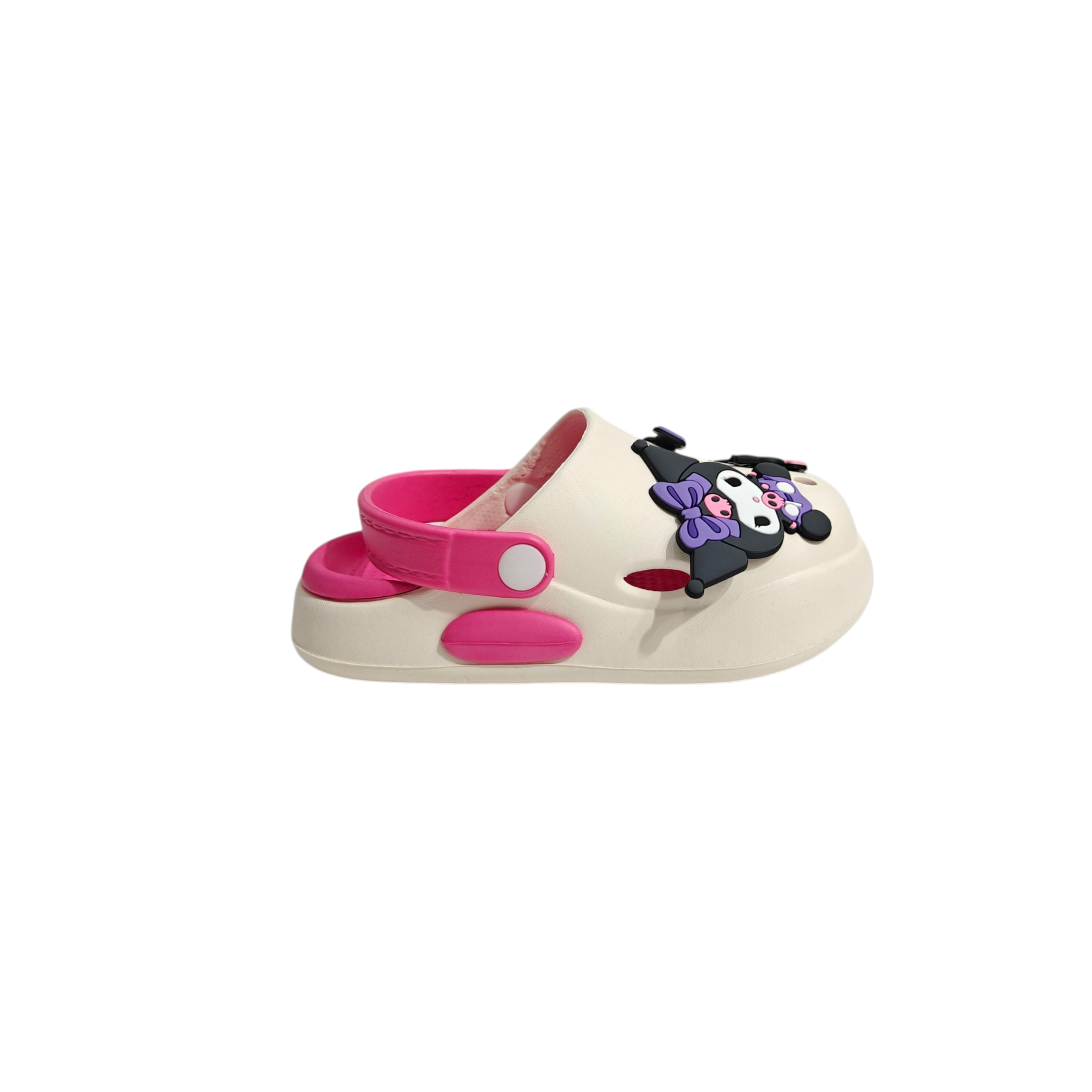 KUROMI CHARM APPLIQUE CLOGS - WHITE