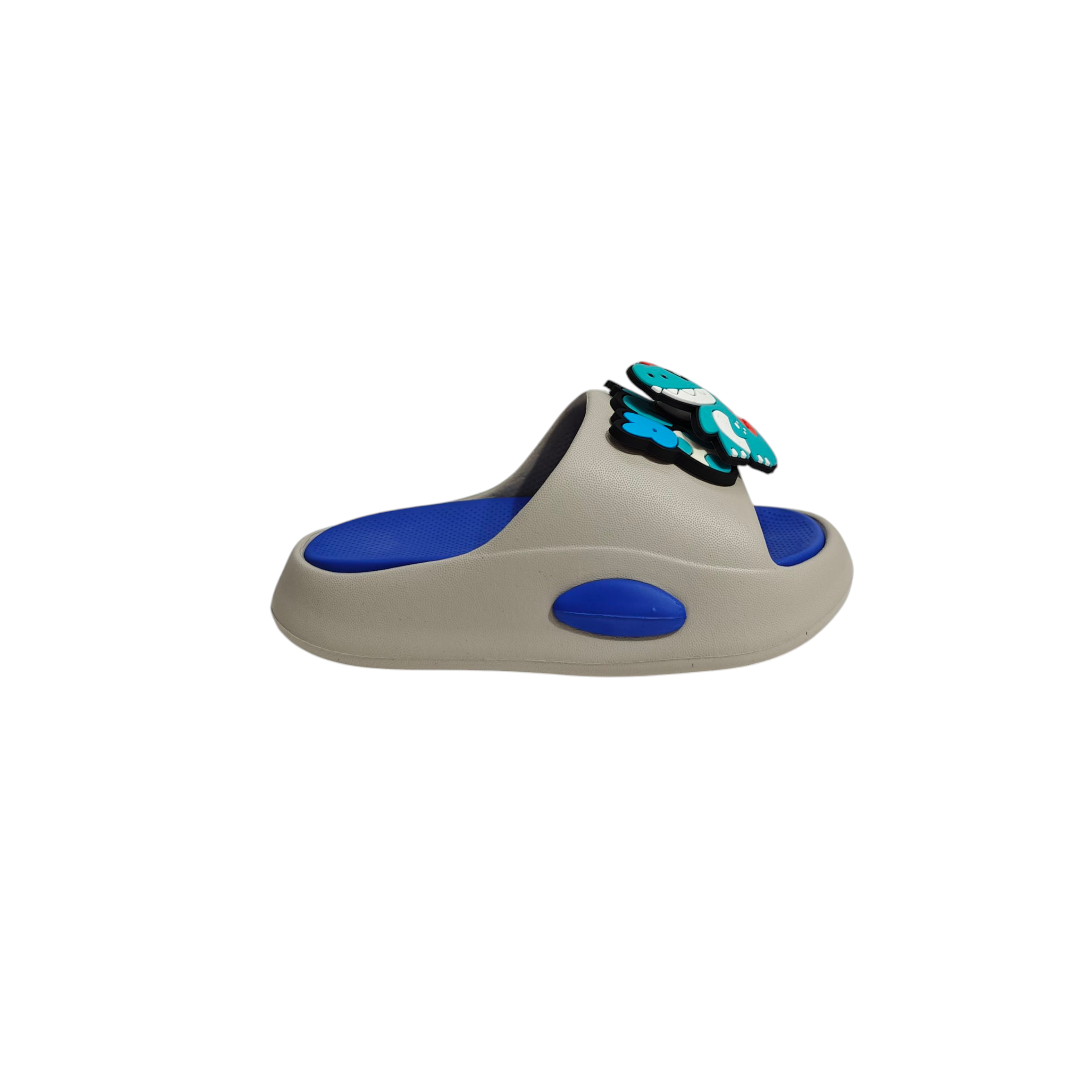 SPINNING DINO APPLIQUE FLIP-FLOP - GREY