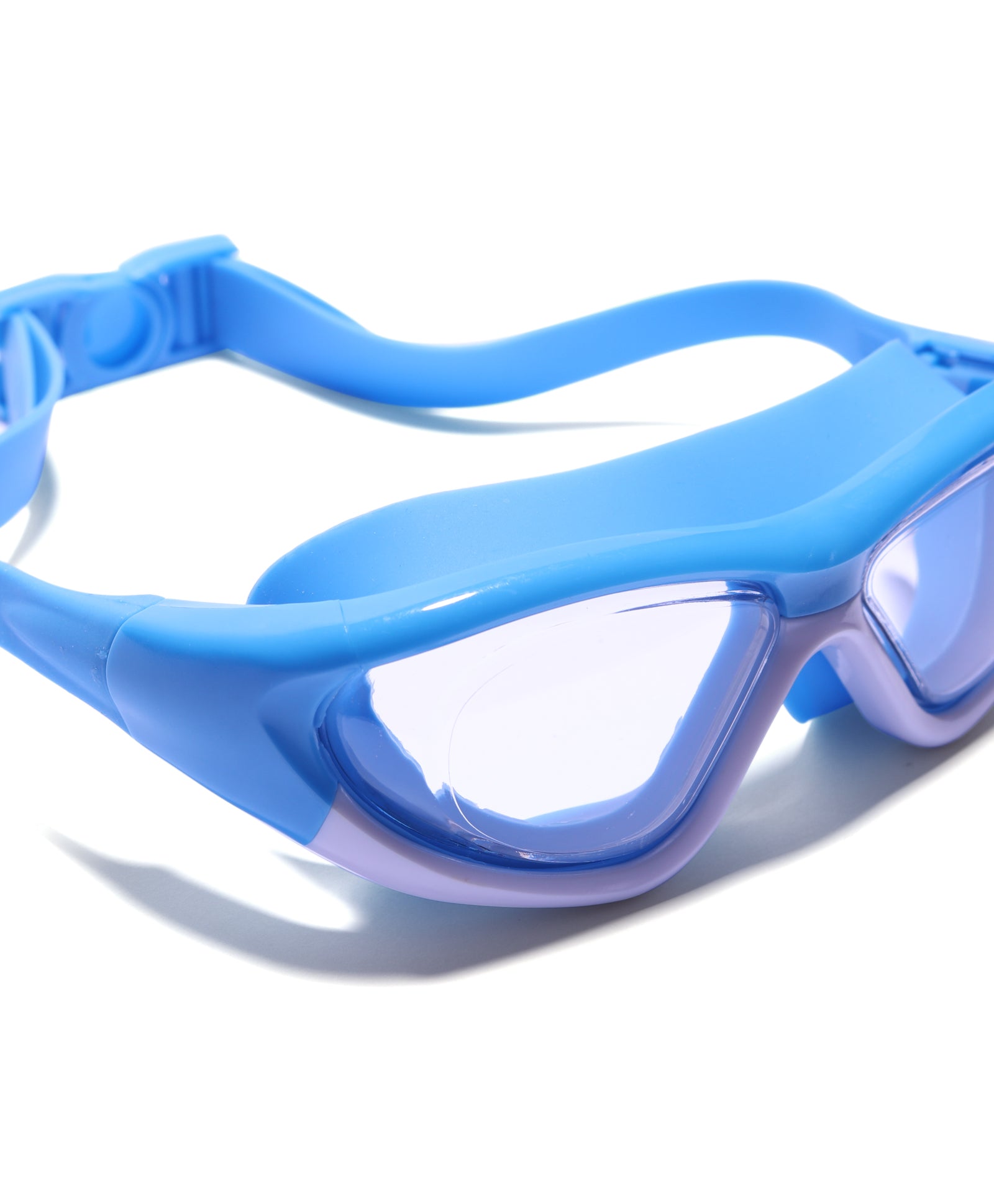 COLOUR SWIMMING GOGGLES WITH BUCKLE CLOSURE - LIGHT BLUE