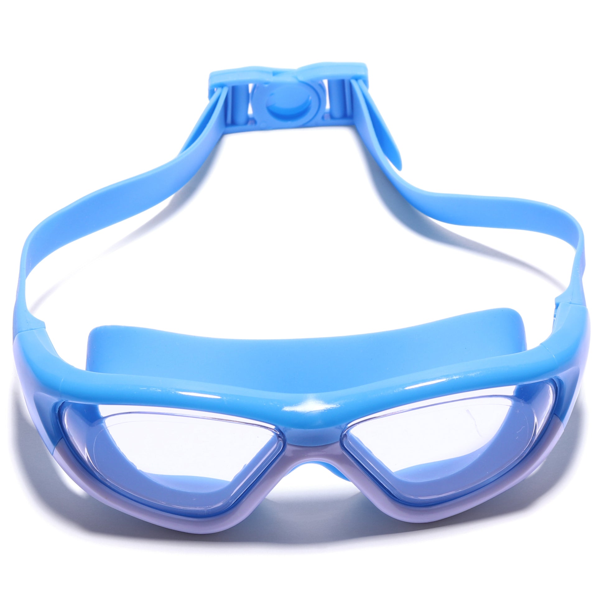 COLOUR SWIMMING GOGGLES WITH BUCKLE CLOSURE - LIGHT BLUE