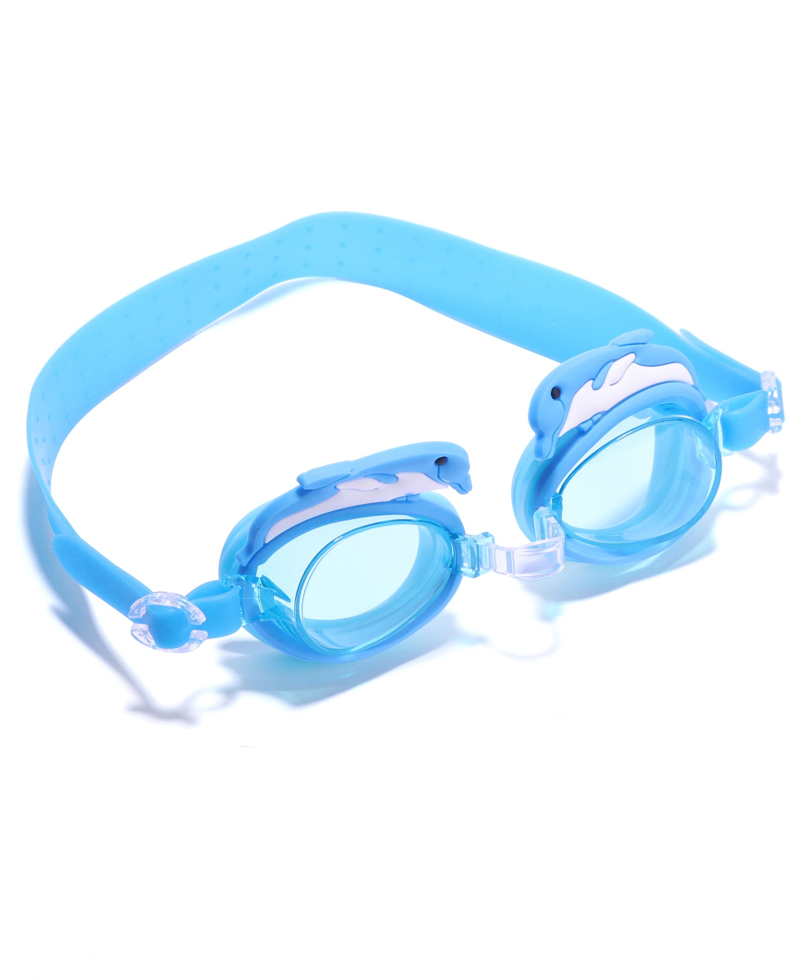 DOLPHIN DESIGN SWIMMING GOGGLES - LIGHT BLUE