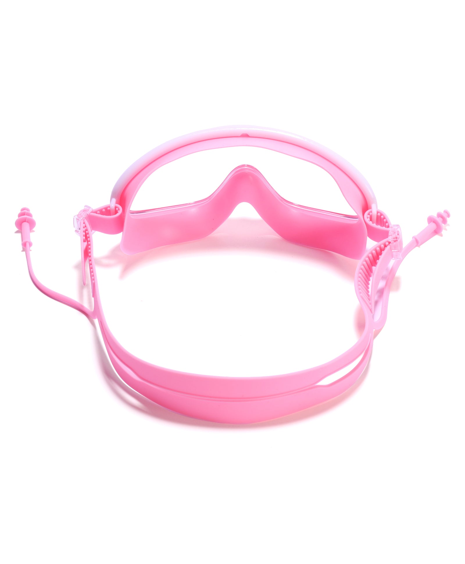 BIG FRAME SWIMMING GOGGLES WITH EAR PLUGS - PINK