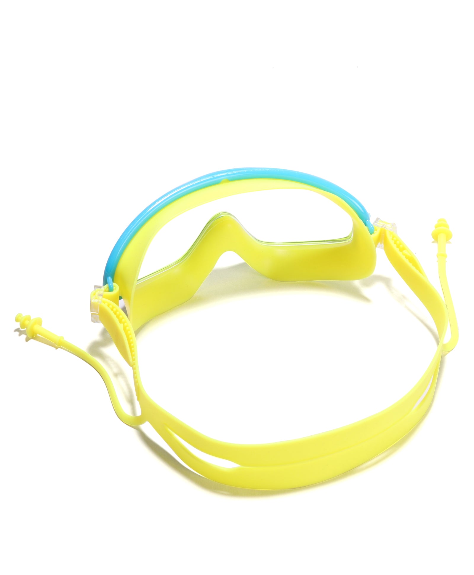 BIG FRAME SWIMMING GOGGLES WITH EAR PLUGS - YELLOW