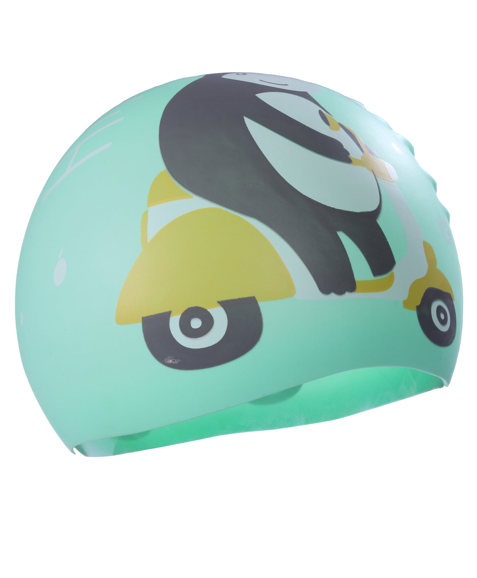 HIPPO PRINT SUPER SOFT SILICONE SWIMMING CAP - GREEN