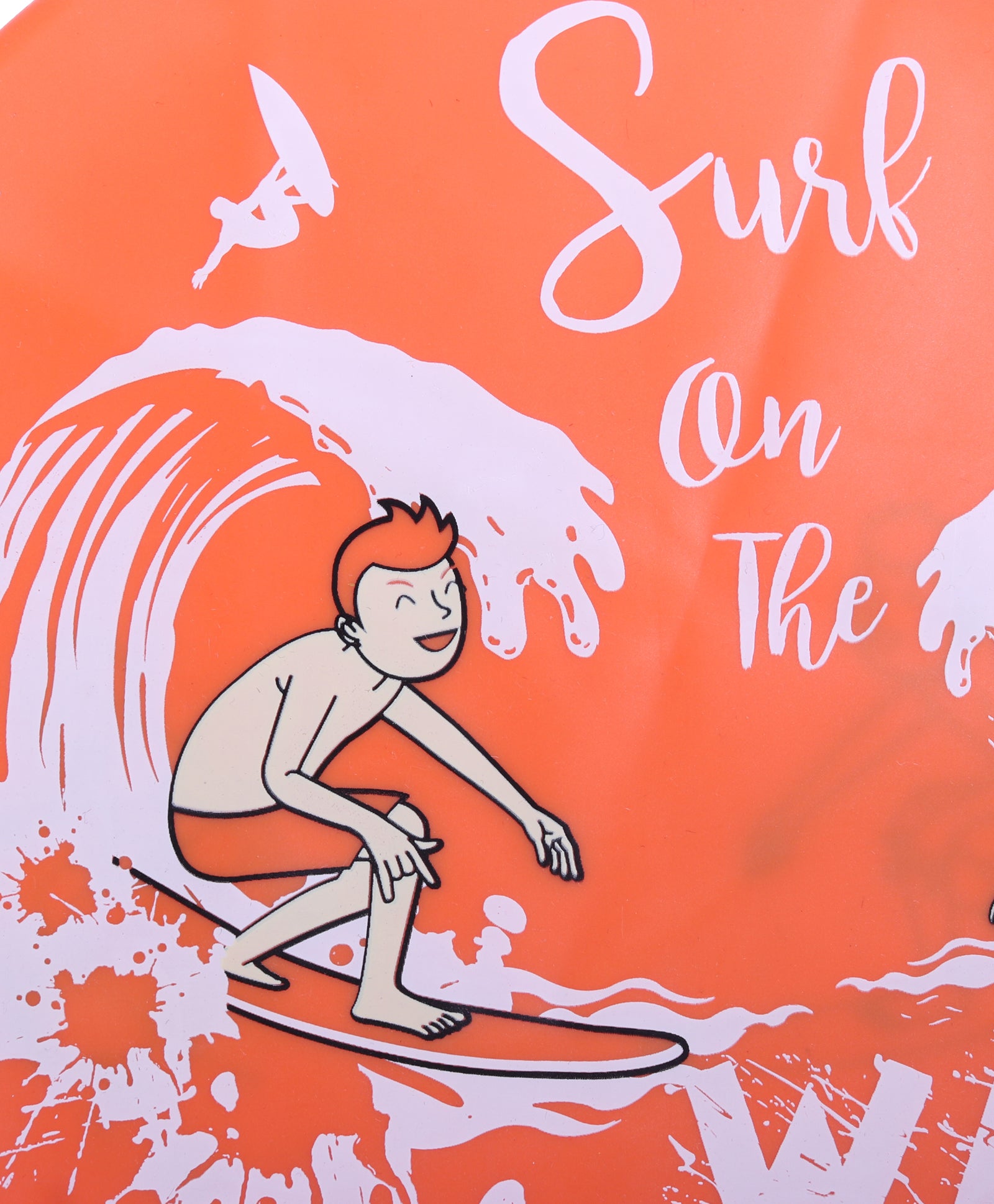 WAVE PRINT SUPER SOFT SILICONE SWIMMING CAP - ORANGE