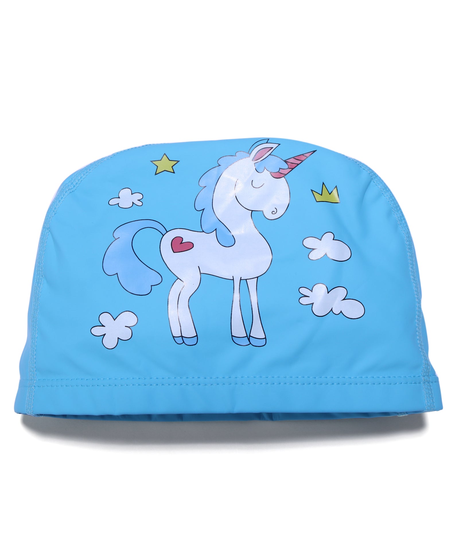 UNICORN PRINT SUPER SOFT PU SWIMMING CAP - LIGHT BLUE