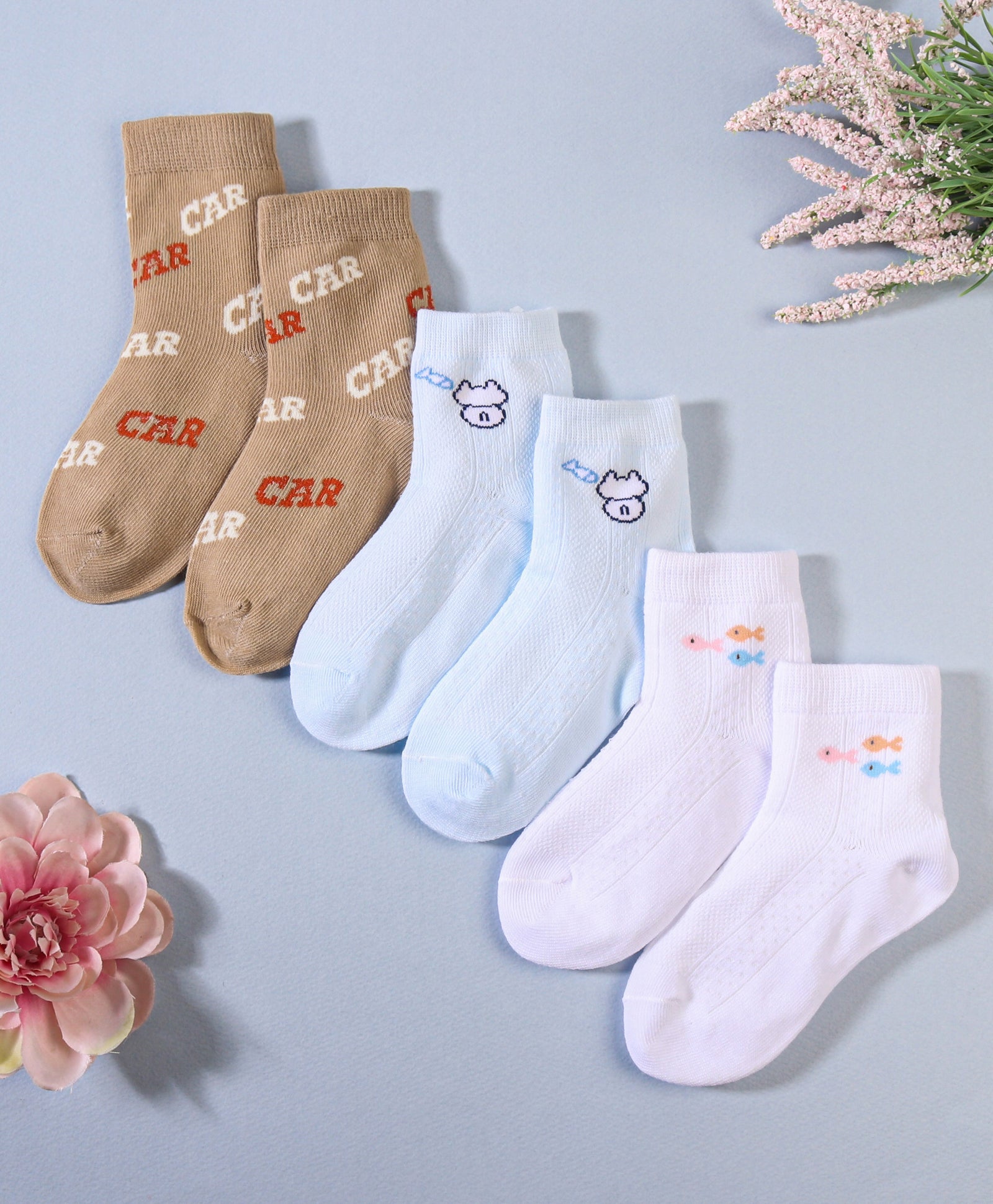 ASSORTED SOCKS PACK OF 3 - MULTI-COLOUR
