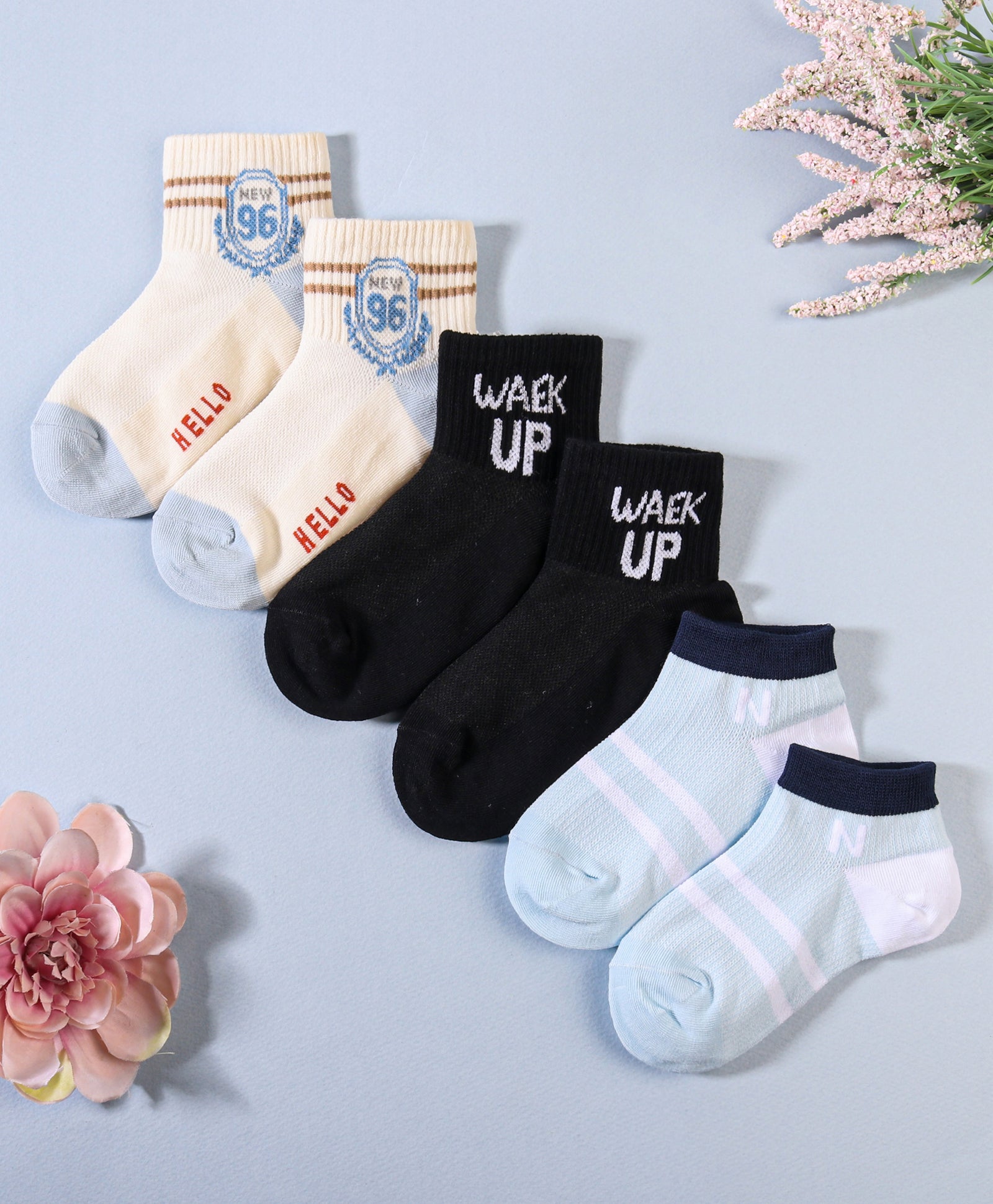 ASSORTED SOCKS PACK OF 3 - MULTI-COLOUR