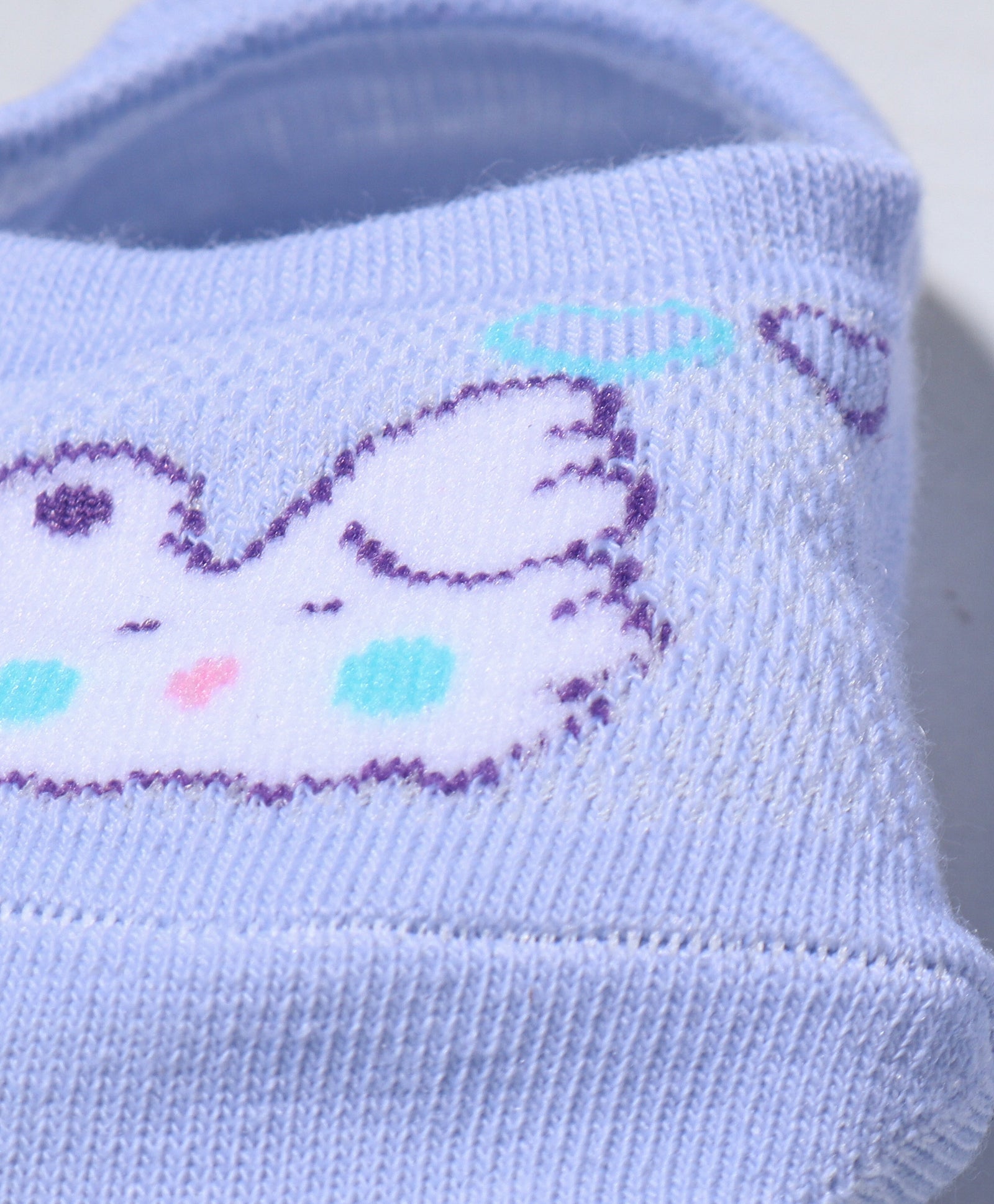 Pack of 2 Bear & Pebbles Print Anti Skid Loafer Socks - Blue & White