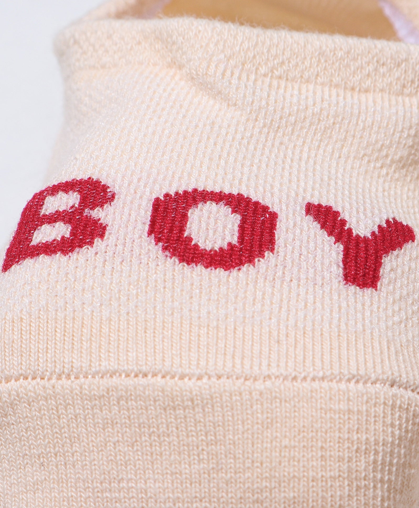 Pack of 2 Stripes & Boy Text Print Anti Skid Loafer Socks - Beige & Grey