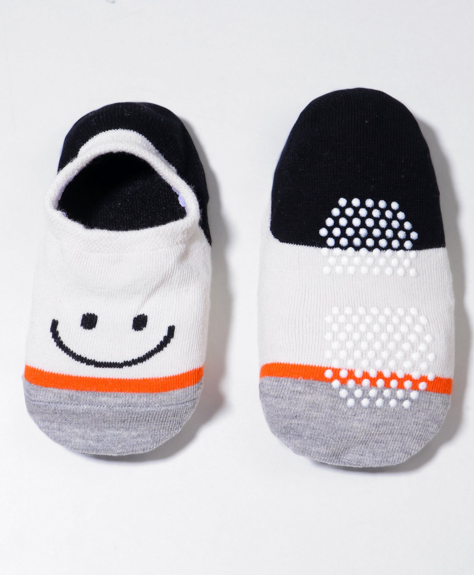 Pack of 2 Smiley & Car Print Anti Skid Loafer Socks - Yellow & White