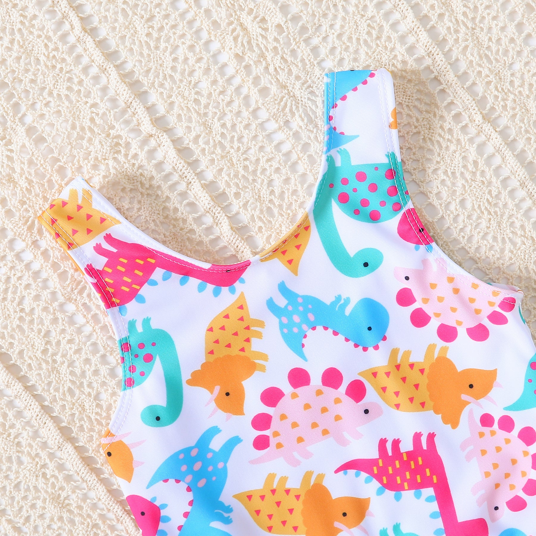 LITTLE DINO V CUT SWIM SUIT 1PC - MULTICOLOUR