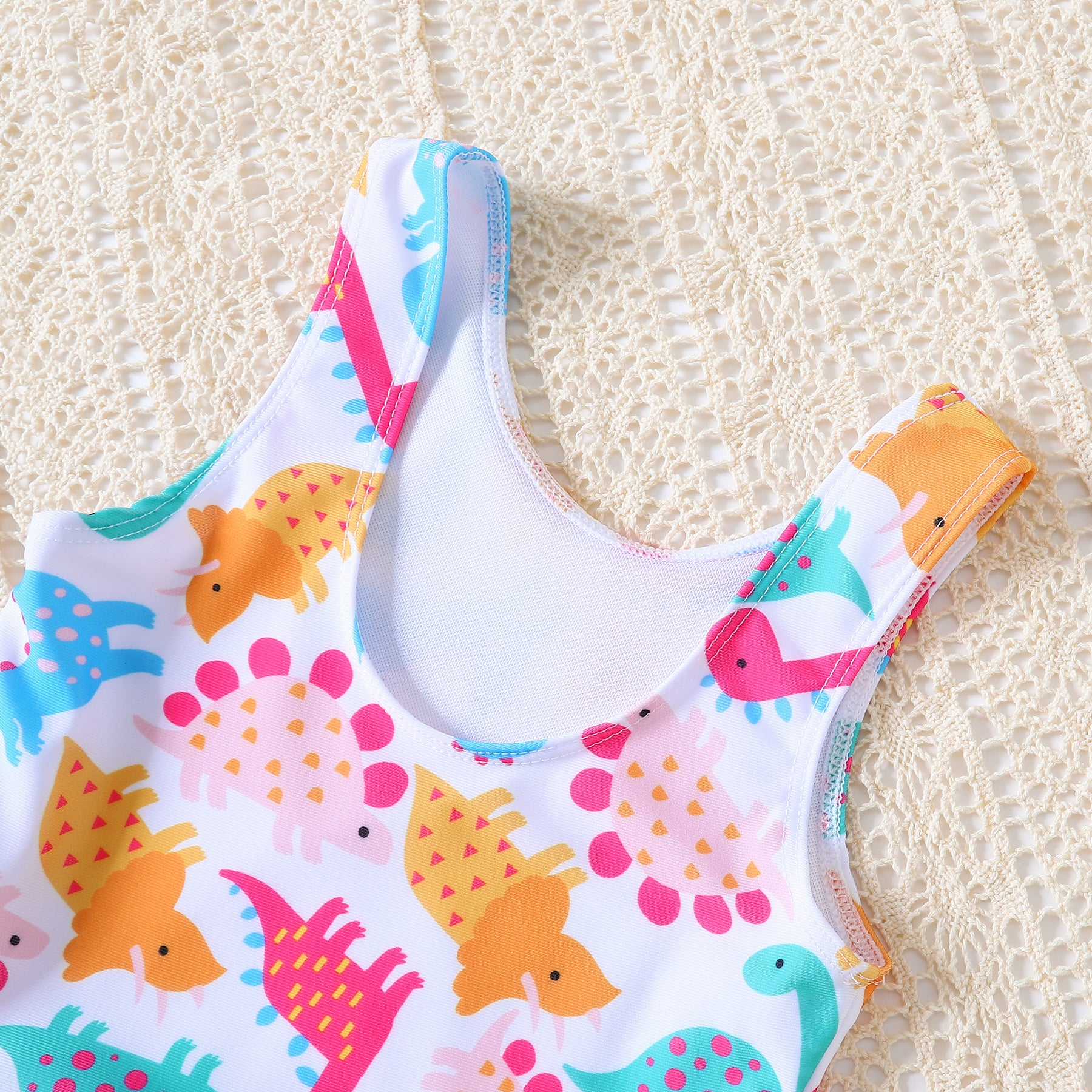 LITTLE DINO V CUT SWIM SUIT 1PC - MULTICOLOUR