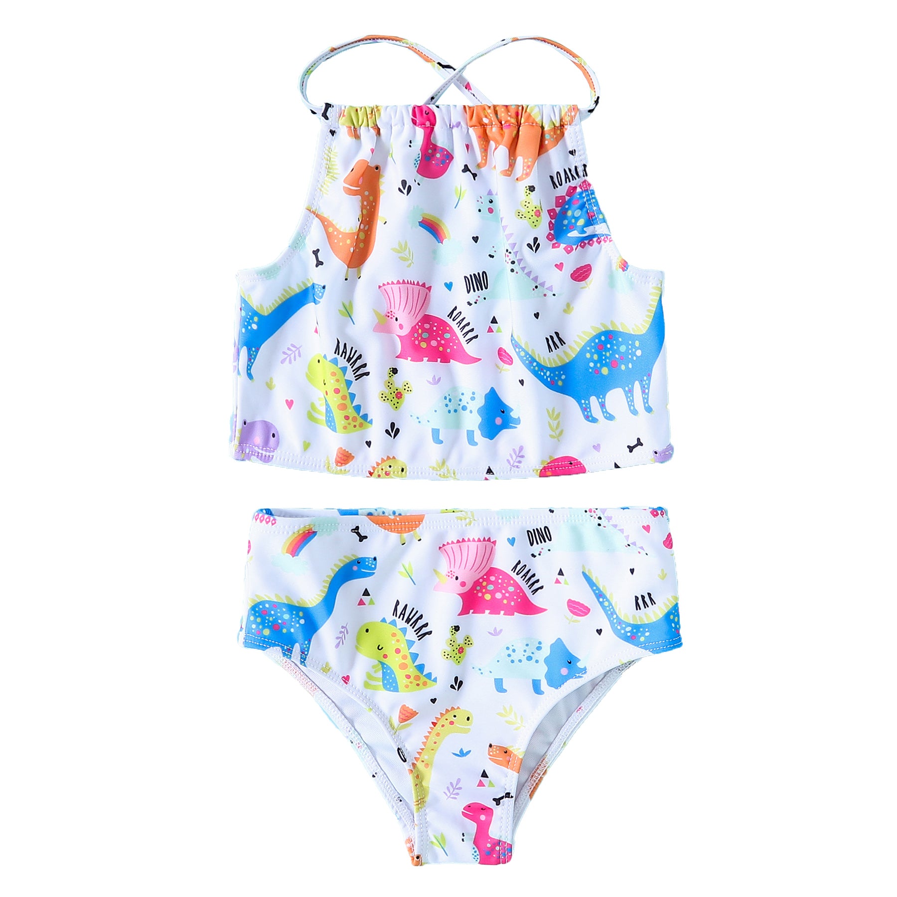 DINO SWIMSUIT 2PC - WHITE