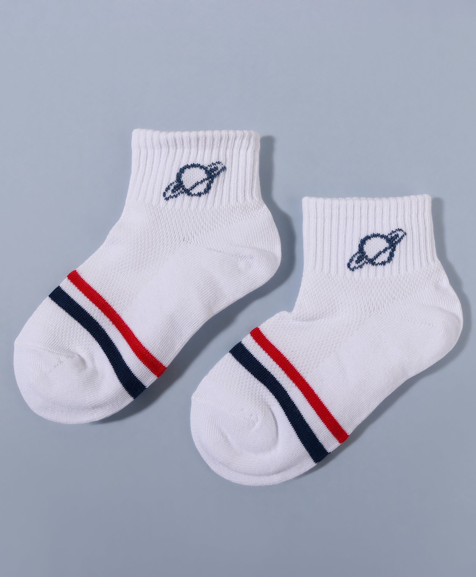 Pack of 3 Smiley & Stripes Print Ankle Length Anti Bacterial Socks - Multicolour