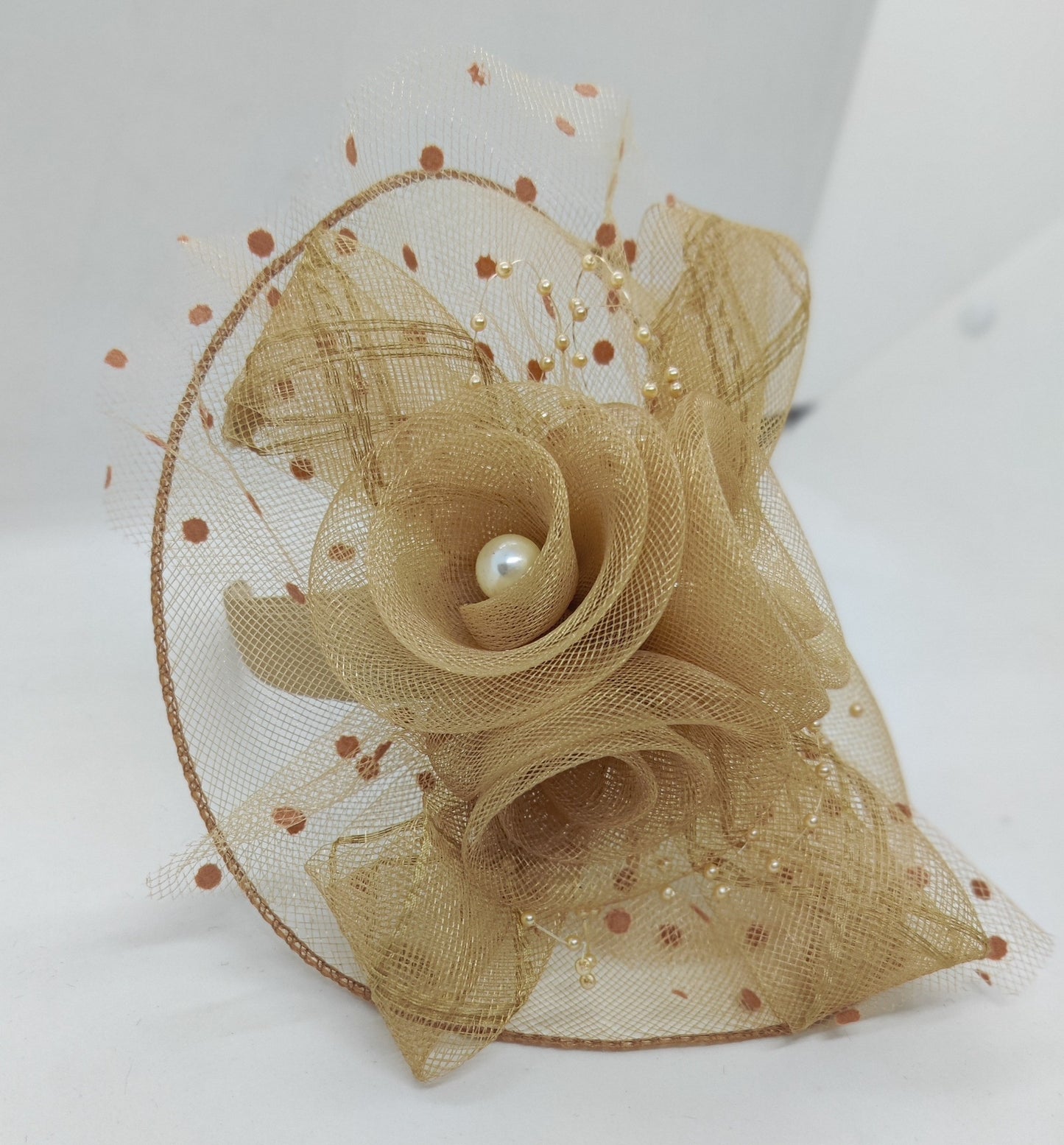 ROSE APPLIQUE PEARL HAT HAIRBAND