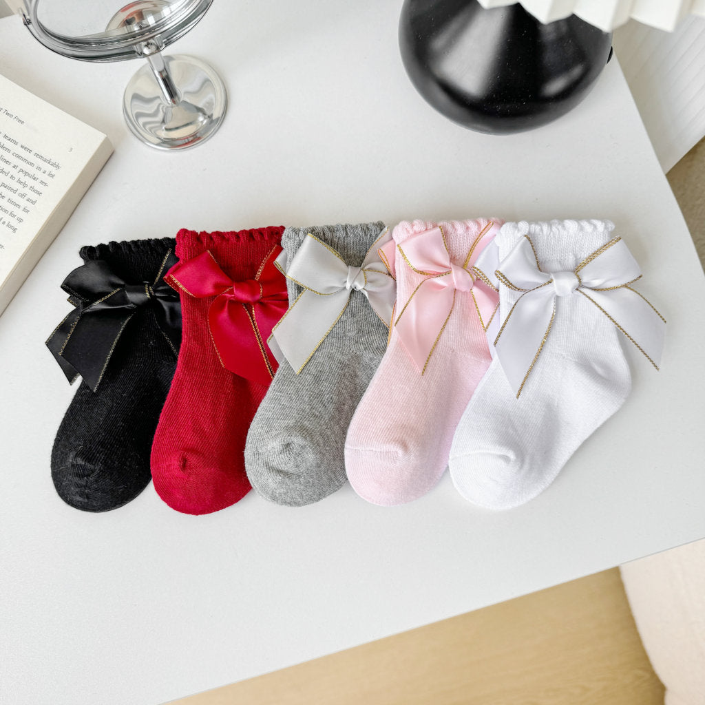 BOW APPLIQUE ANKLE LENGTH SOCKS