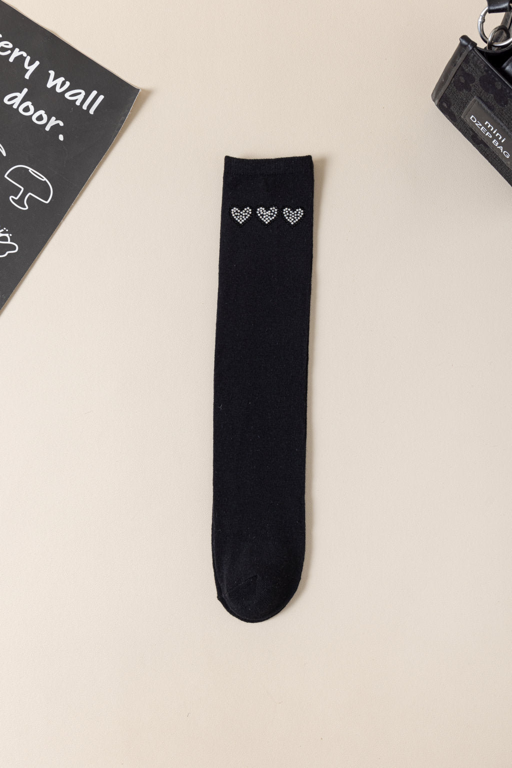 BEADED HEART DESIGN KNEE LENGTH SOCKS