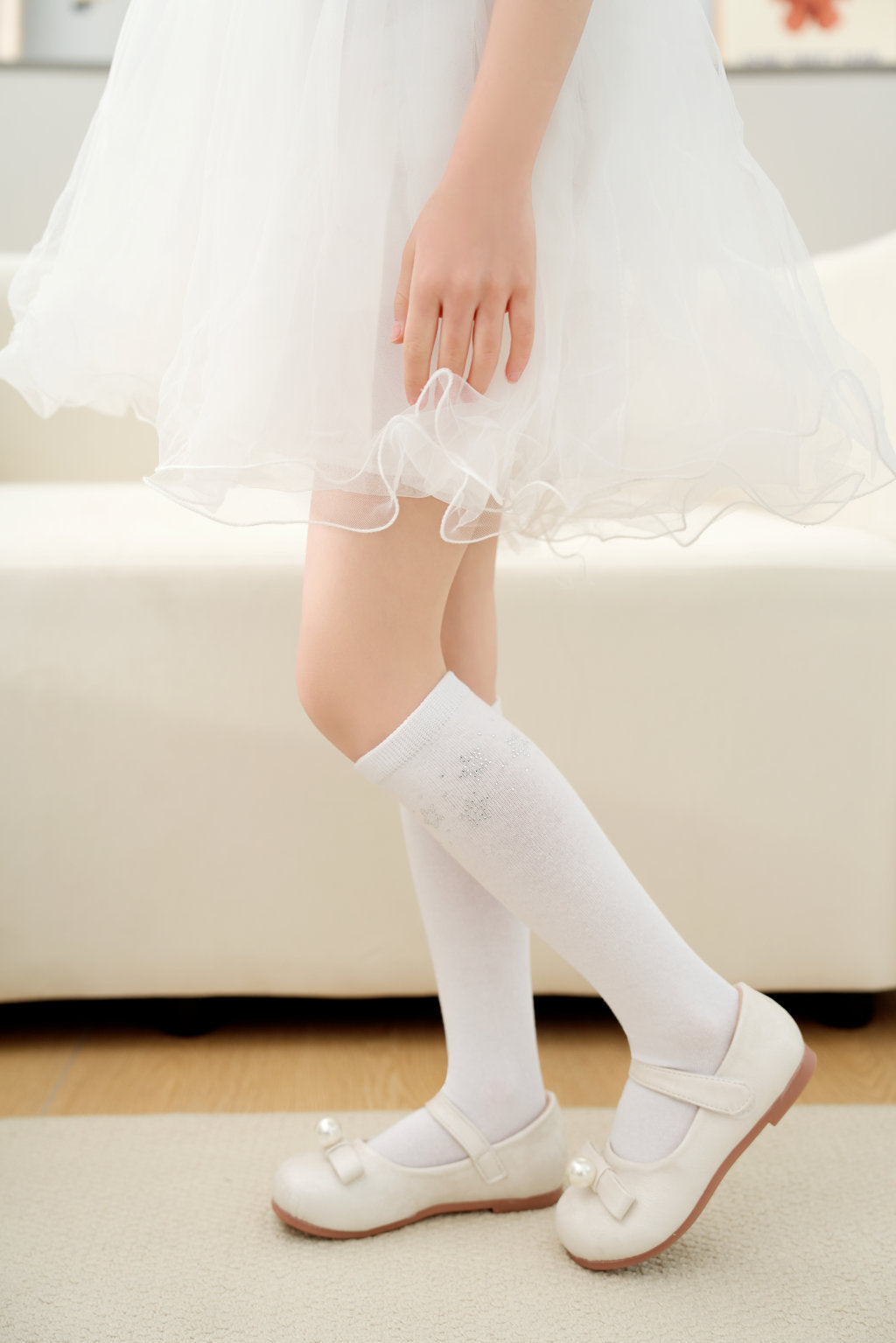 BEADED STAR DESIGN KNEE LENGTH SOCKS