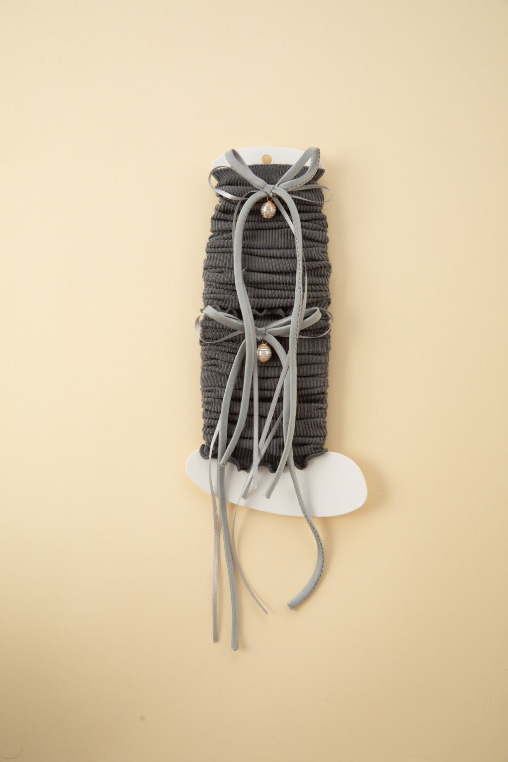 KNOT & PEARL APPLIQUE KNEE LENGTH OPEN TOE SOCKS