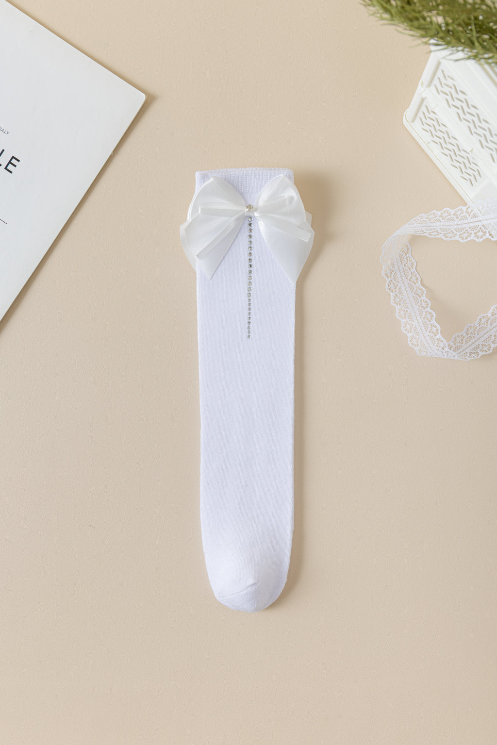 BOW & BEADS DESIGN KNEE LENGTH SOCKS
