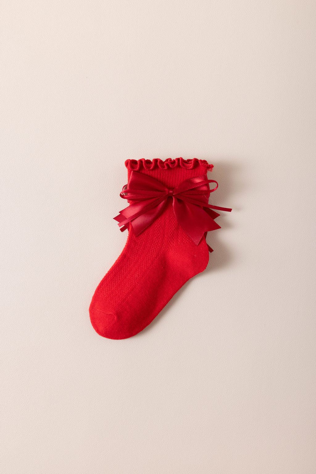 BOW & KNOT APPLIQUE ANKLE LENGTH SOCKS