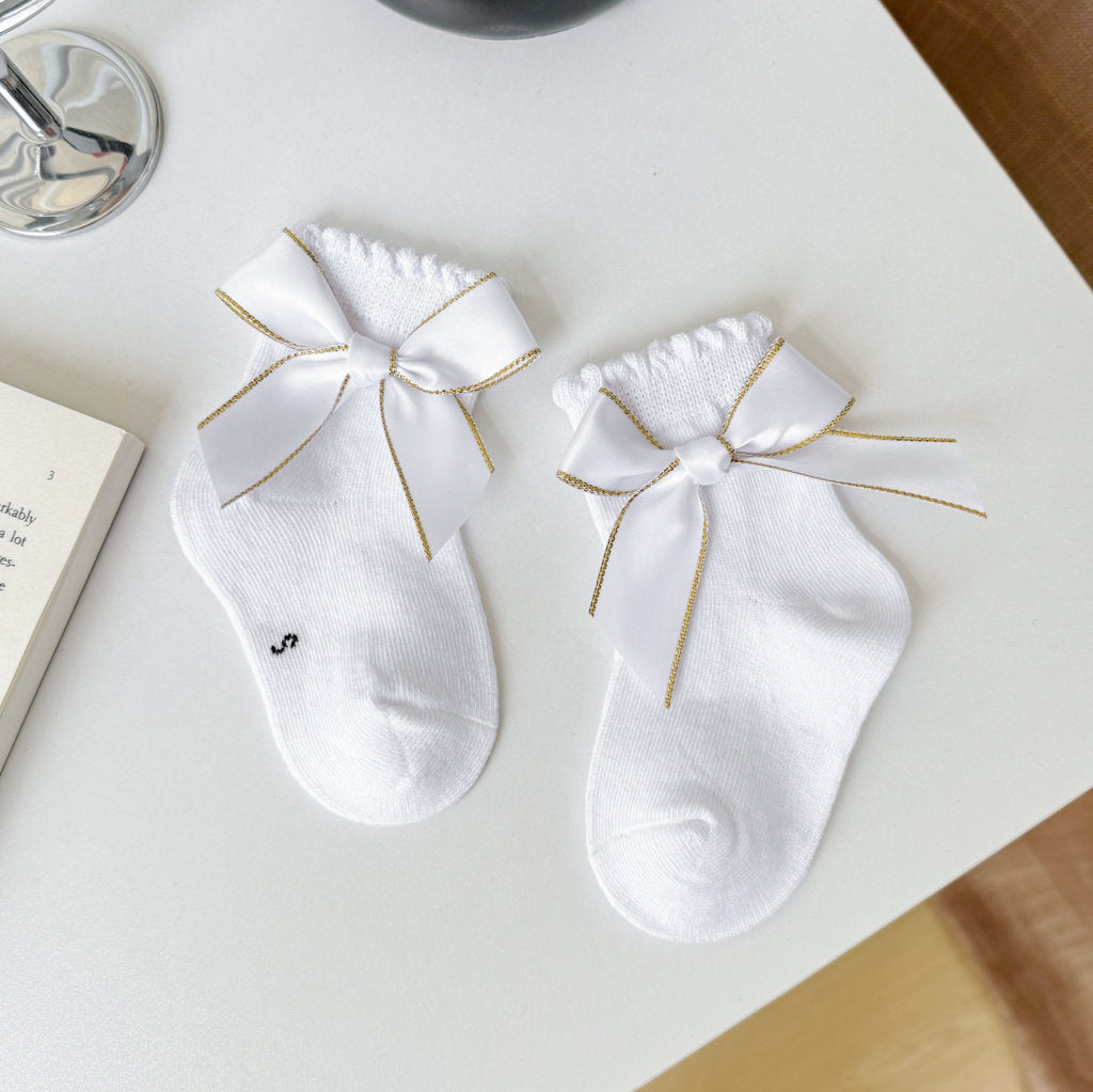 BOW APPLIQUE ANKLE LENGTH SOCKS