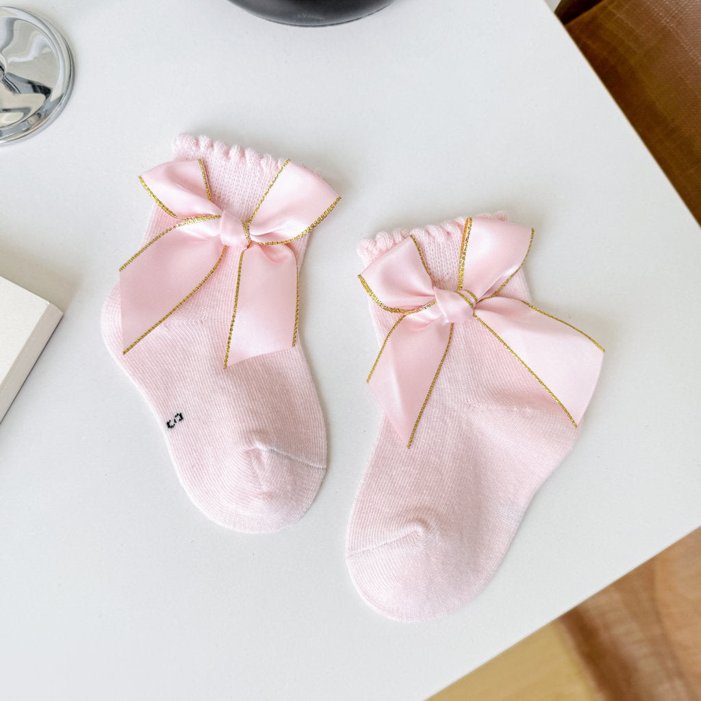 BOW APPLIQUE ANKLE LENGTH SOCKS
