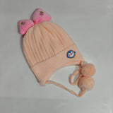 BOW APPLIQUE WINTER CAP